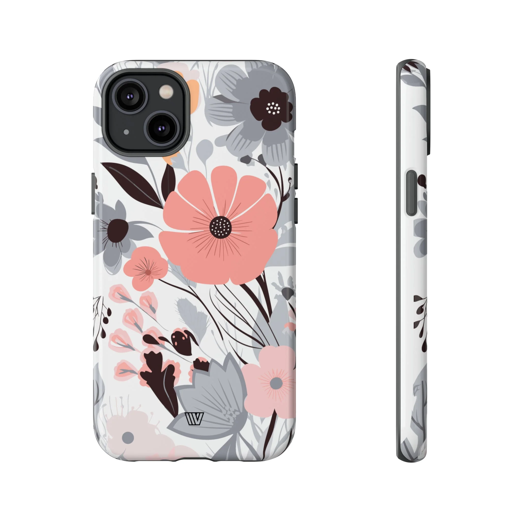 GRAY PASTEL FLOWERS | Tough Phone Case - Image 43
