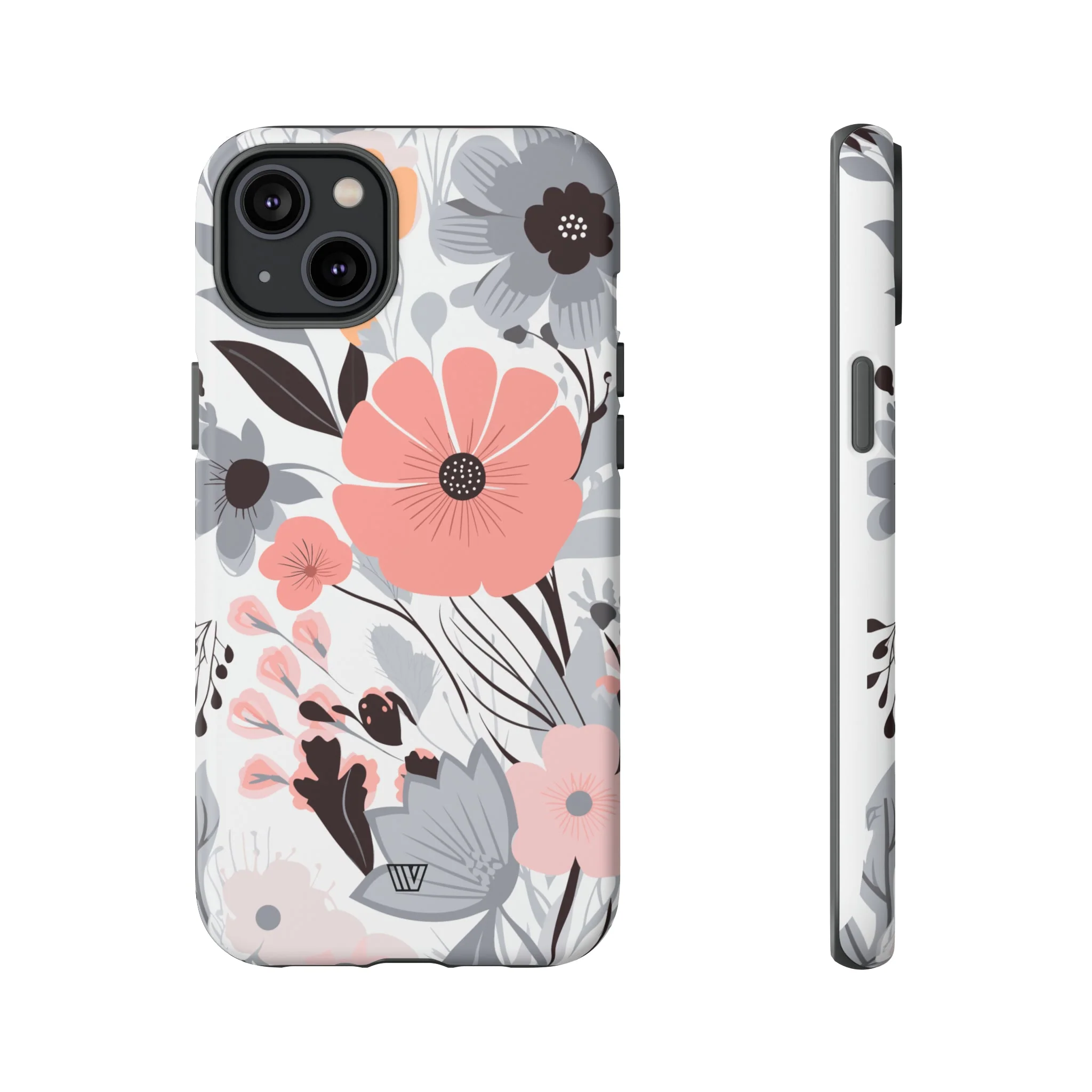 GRAY PASTEL FLOWERS | Tough Phone Case - Image 44