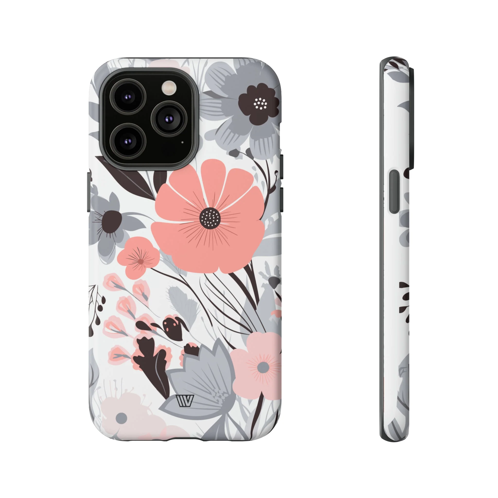 GRAY PASTEL FLOWERS | Tough Phone Case - Image 45