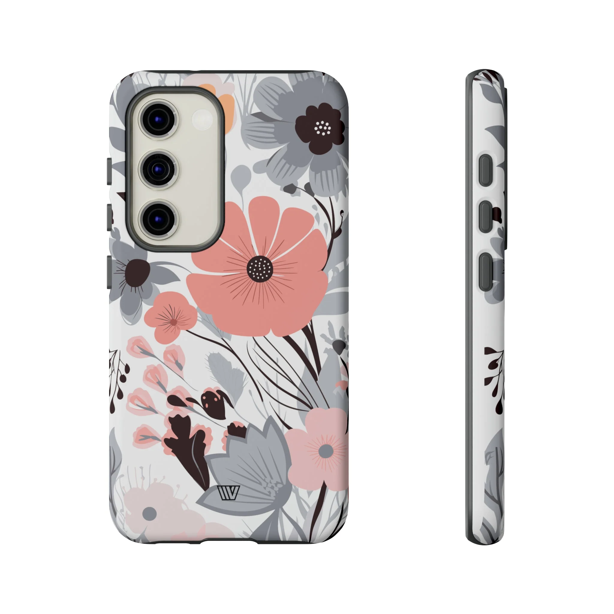 GRAY PASTEL FLOWERS | Tough Phone Case - Image 47