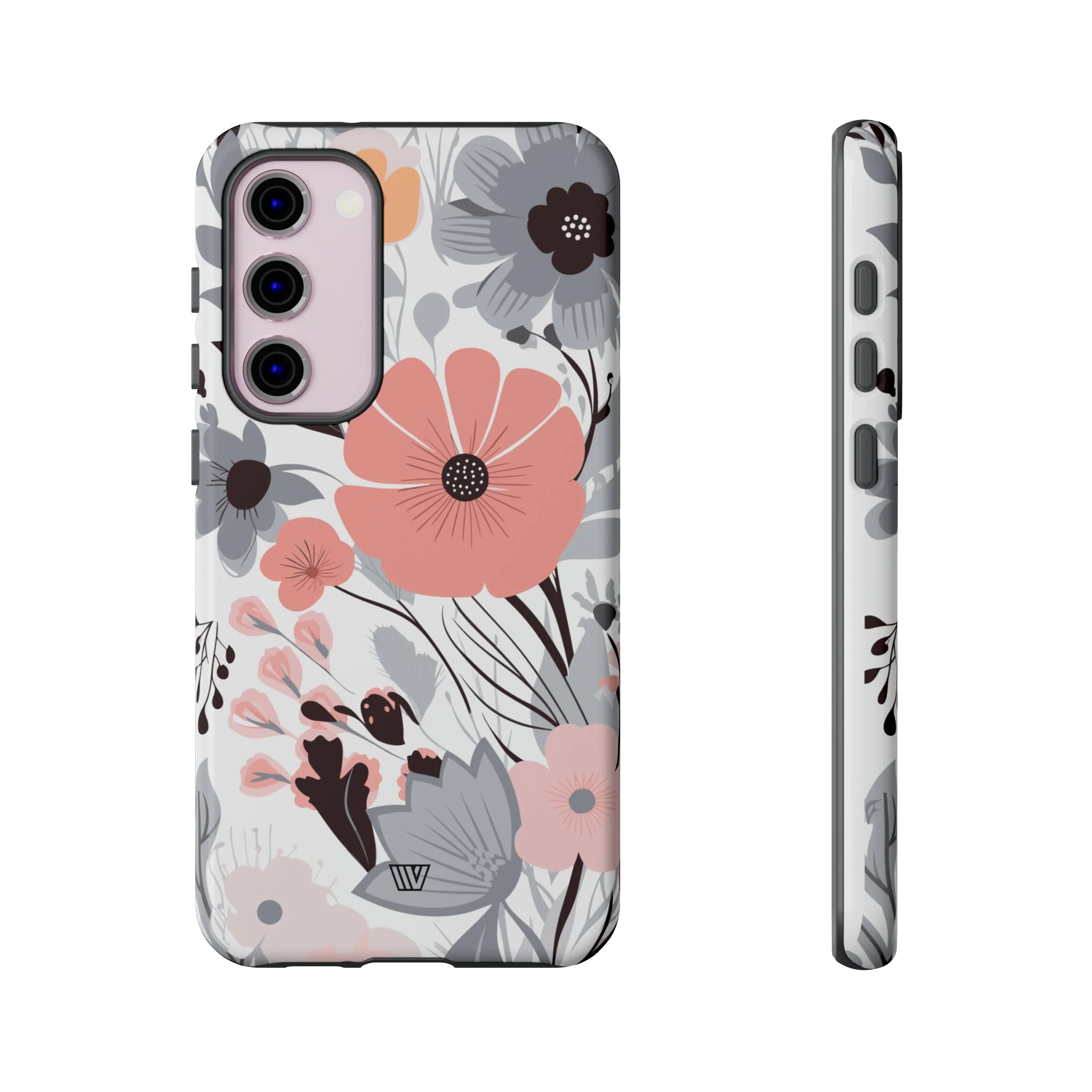 GRAY PASTEL FLOWERS | Tough Phone Case - Image 48