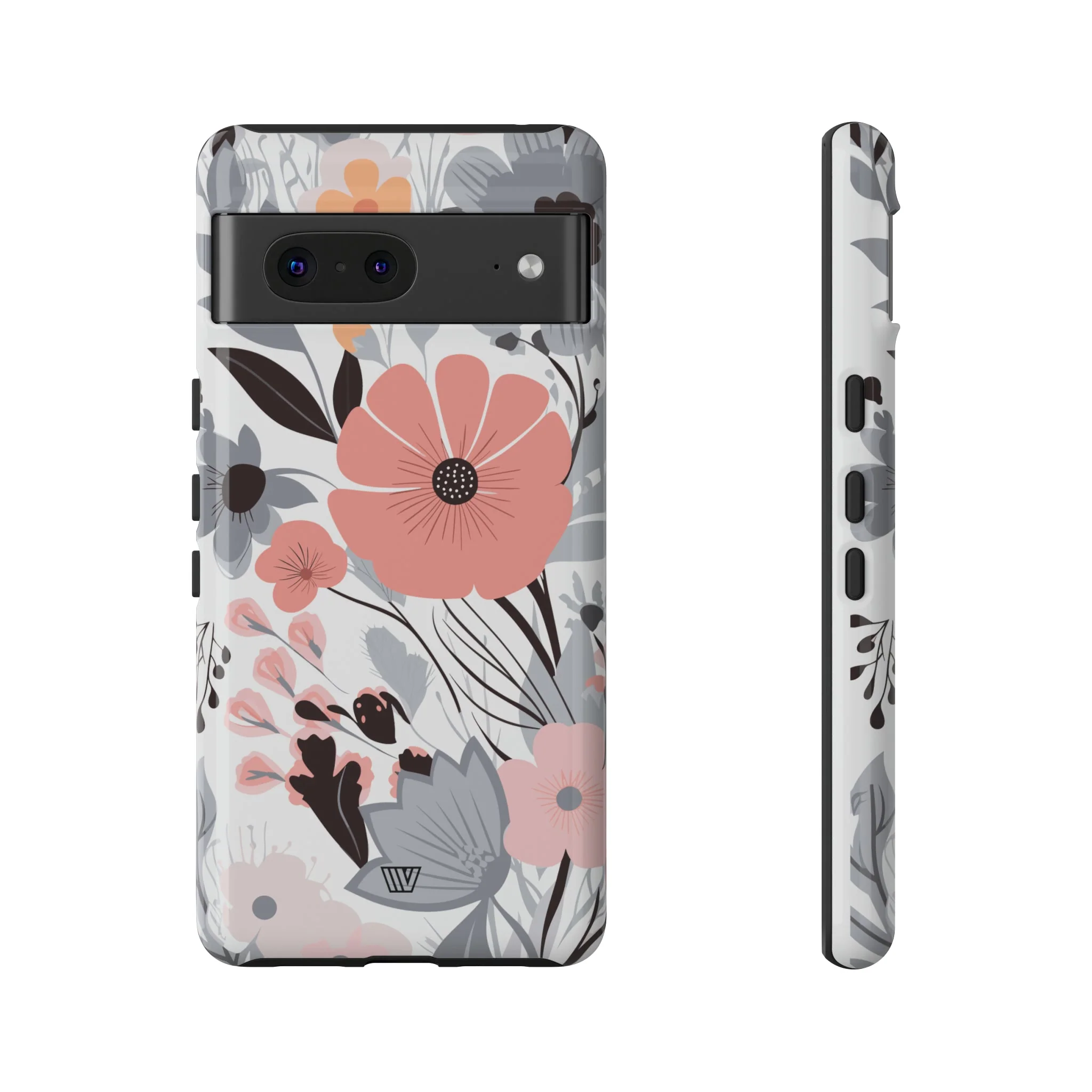 GRAY PASTEL FLOWERS | Tough Phone Case - Image 52