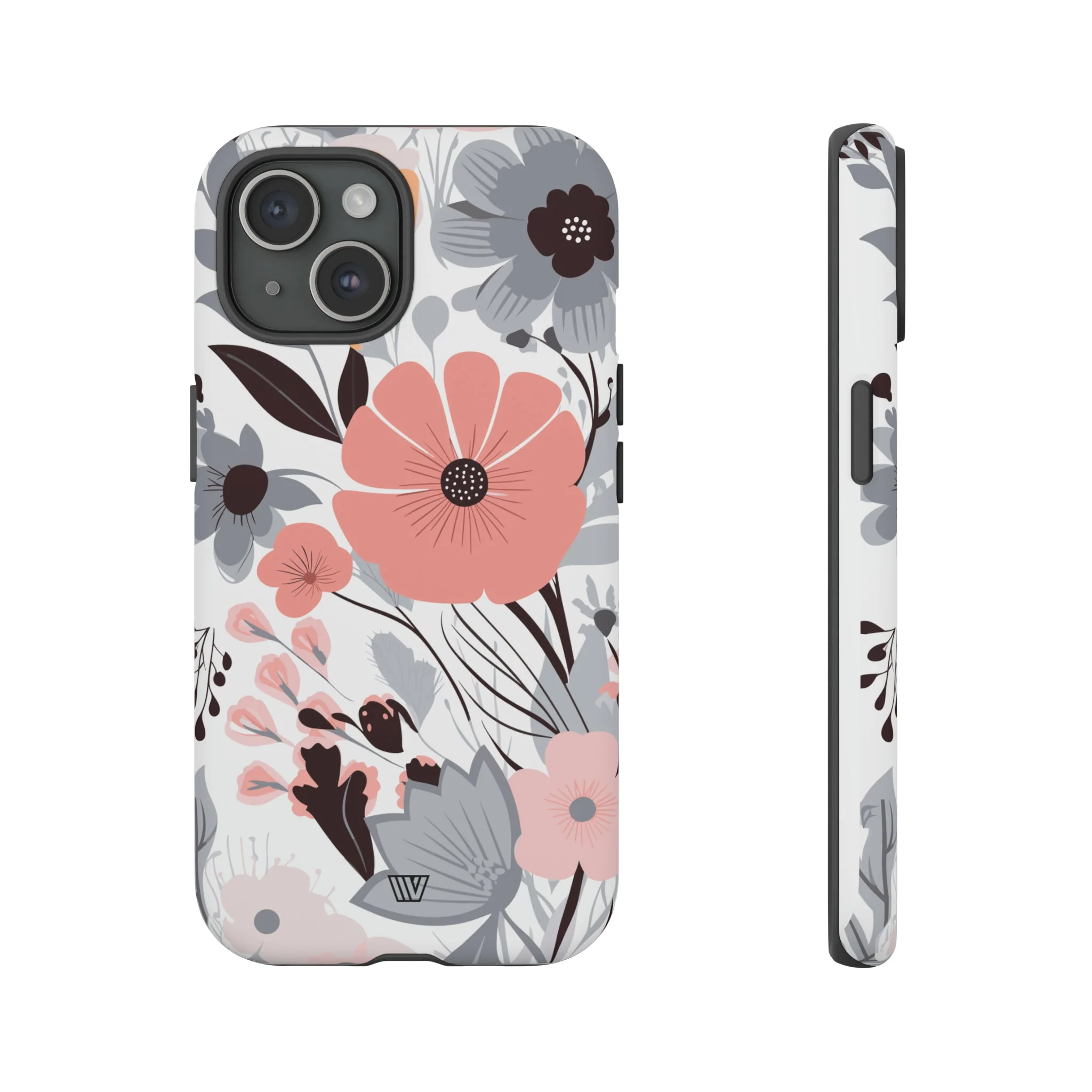GRAY PASTEL FLOWERS | Tough Phone Case - Image 54