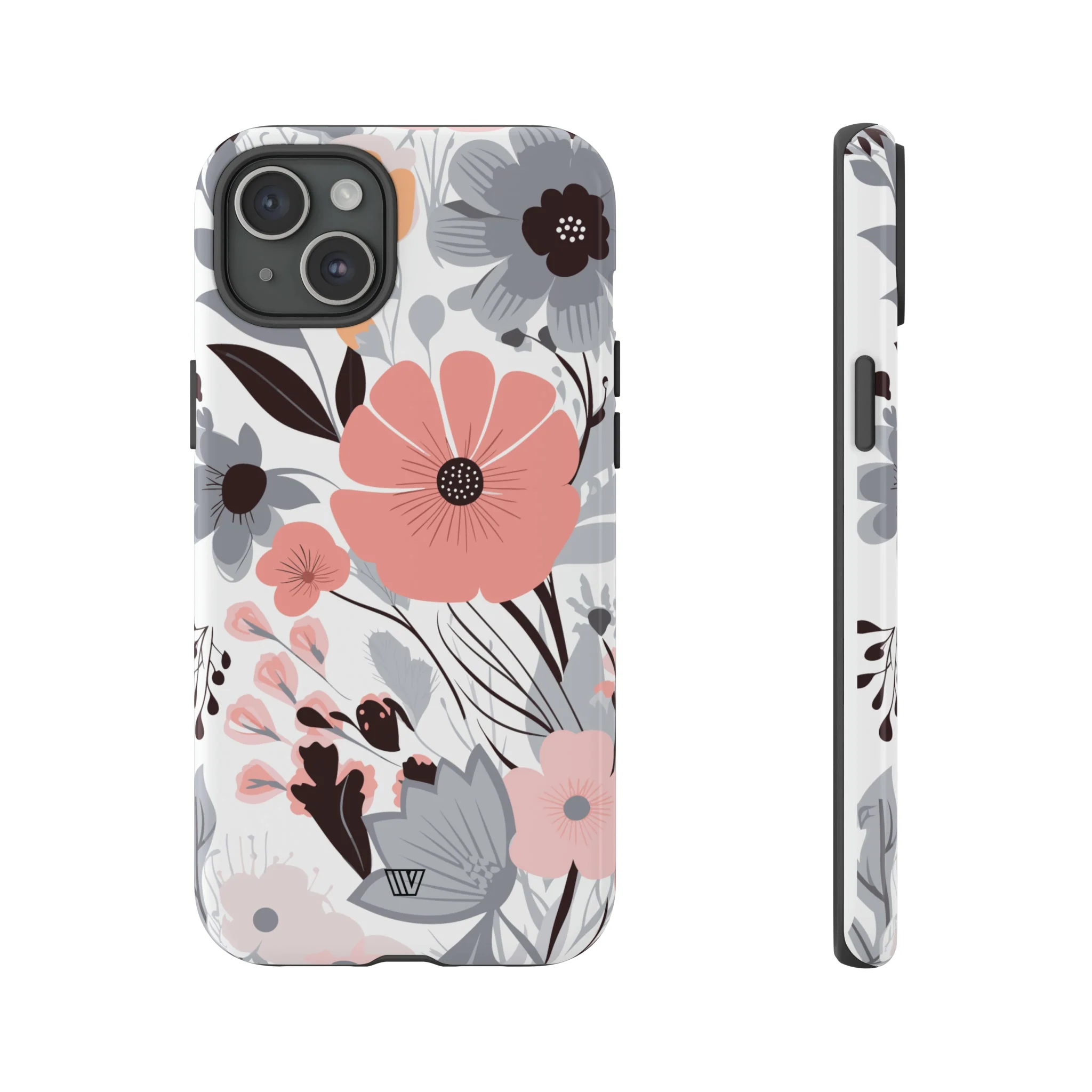 GRAY PASTEL FLOWERS | Tough Phone Case - Image 55