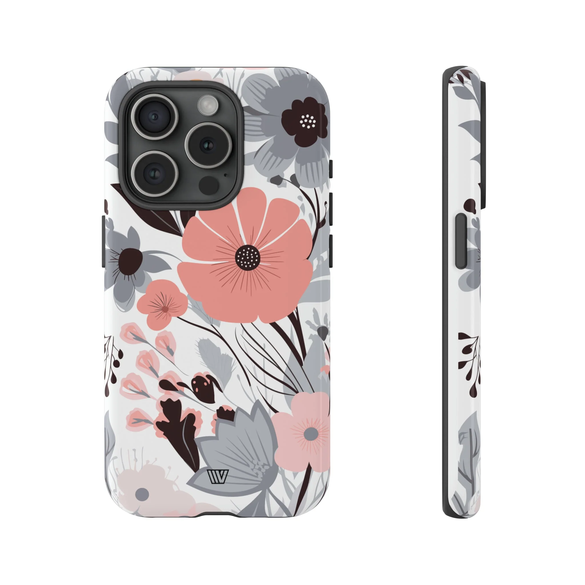 GRAY PASTEL FLOWERS | Tough Phone Case - Image 57