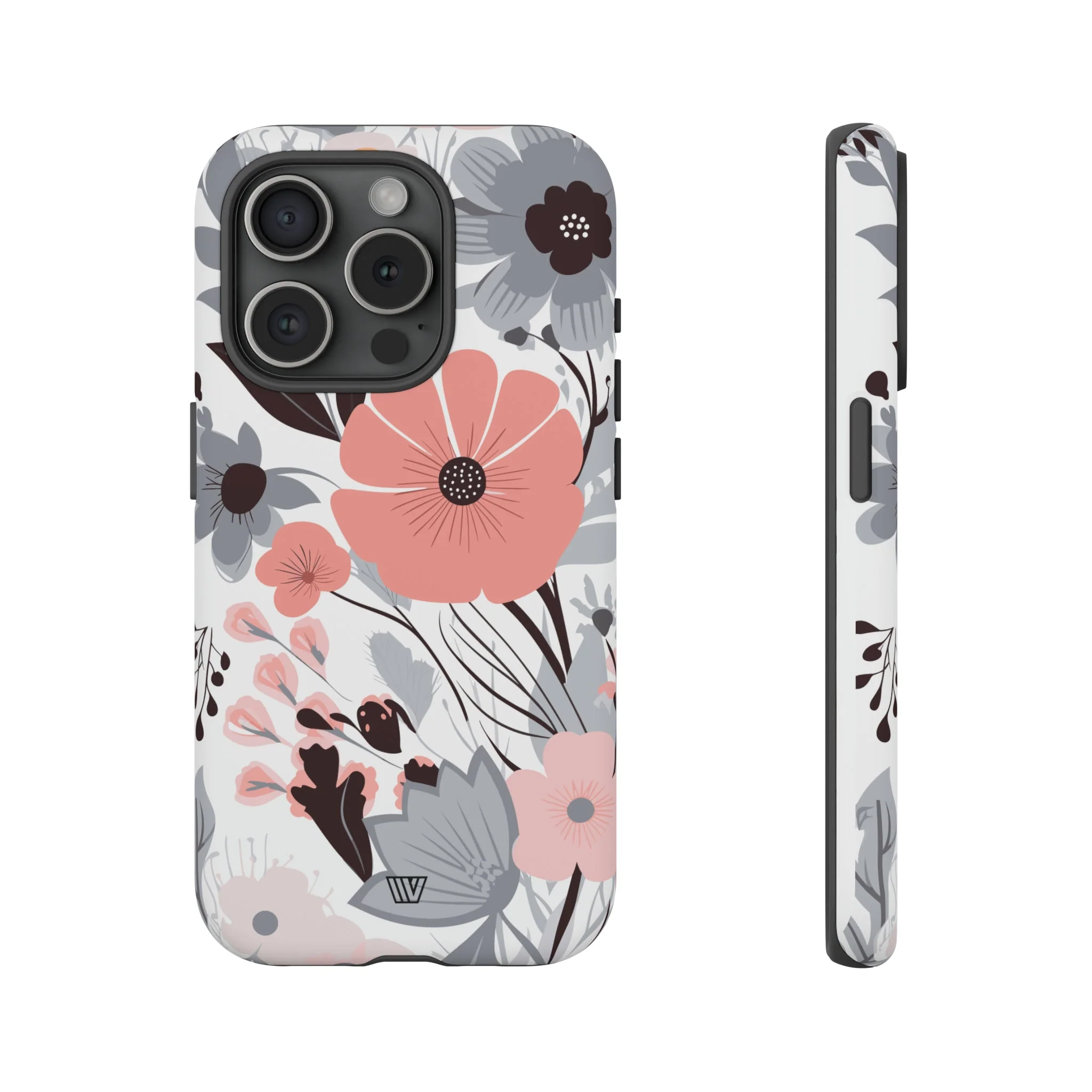 GRAY PASTEL FLOWERS | Tough Phone Case - Image 58