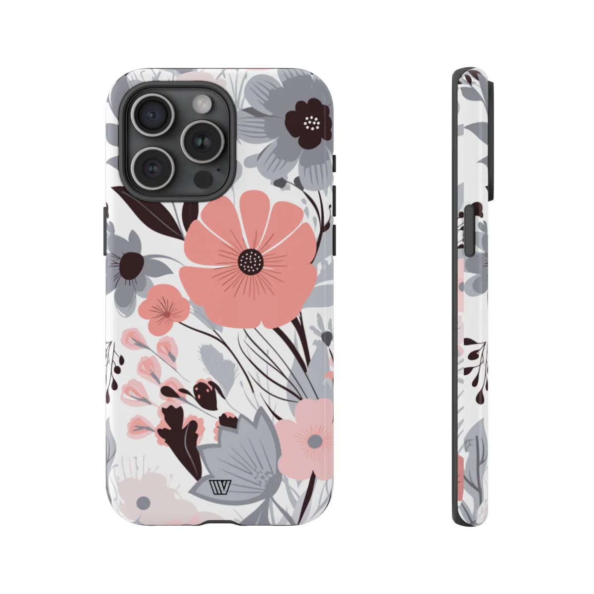 GRAY PASTEL FLOWERS | Tough Phone Case - Image 78