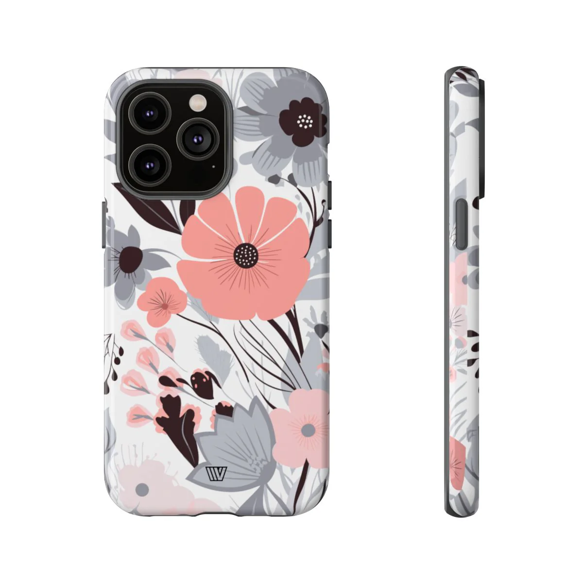 GRAY PASTEL FLOWERS | Tough Phone Case - Image 79