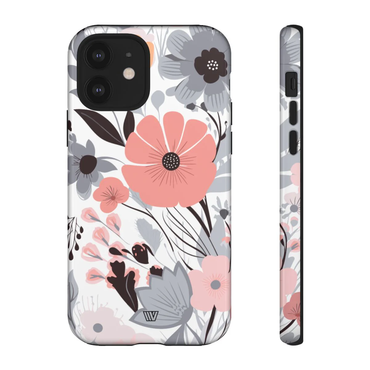 GRAY PASTEL FLOWERS | Tough Phone Case - Image 80