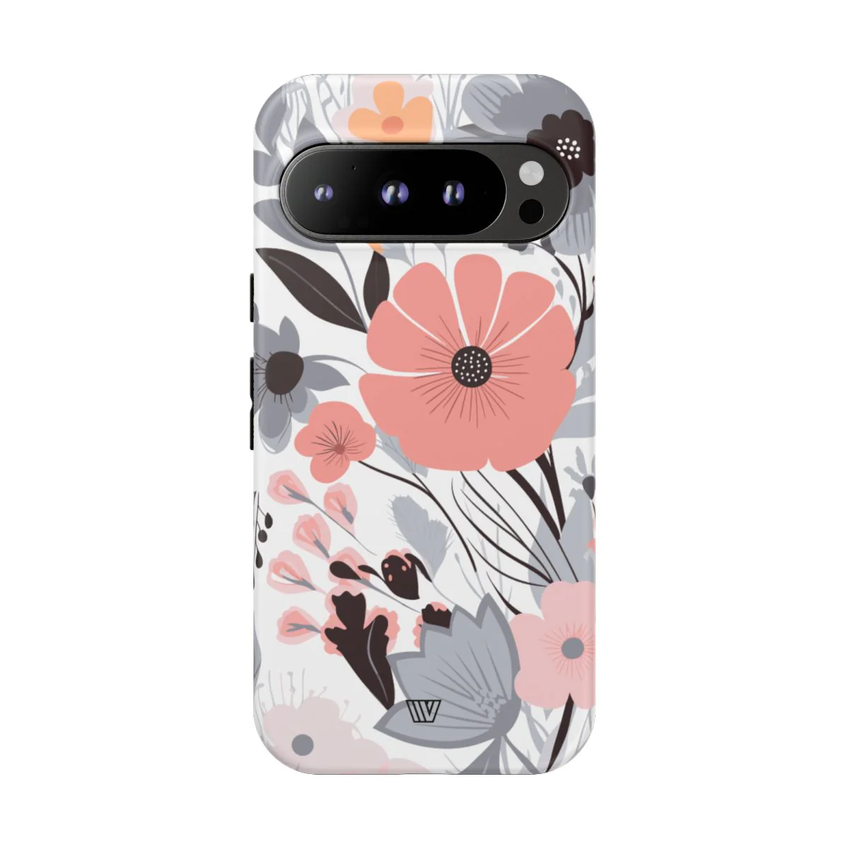 GRAY PASTEL FLOWERS | Tough Phone Case - Image 85