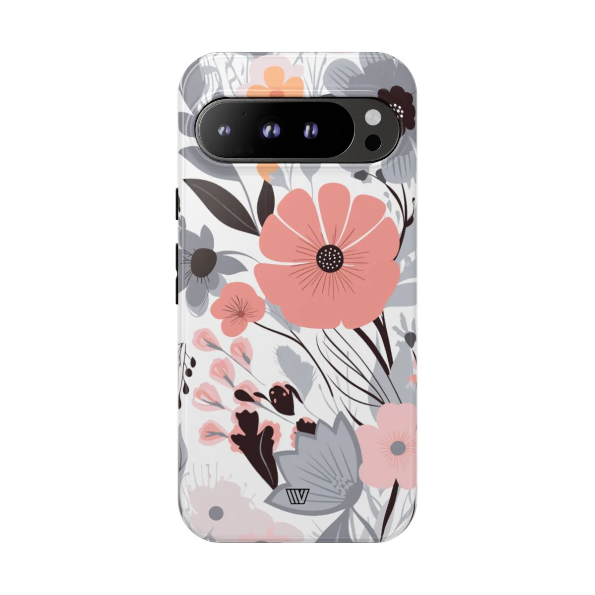 GRAY PASTEL FLOWERS | Tough Phone Case - Image 86