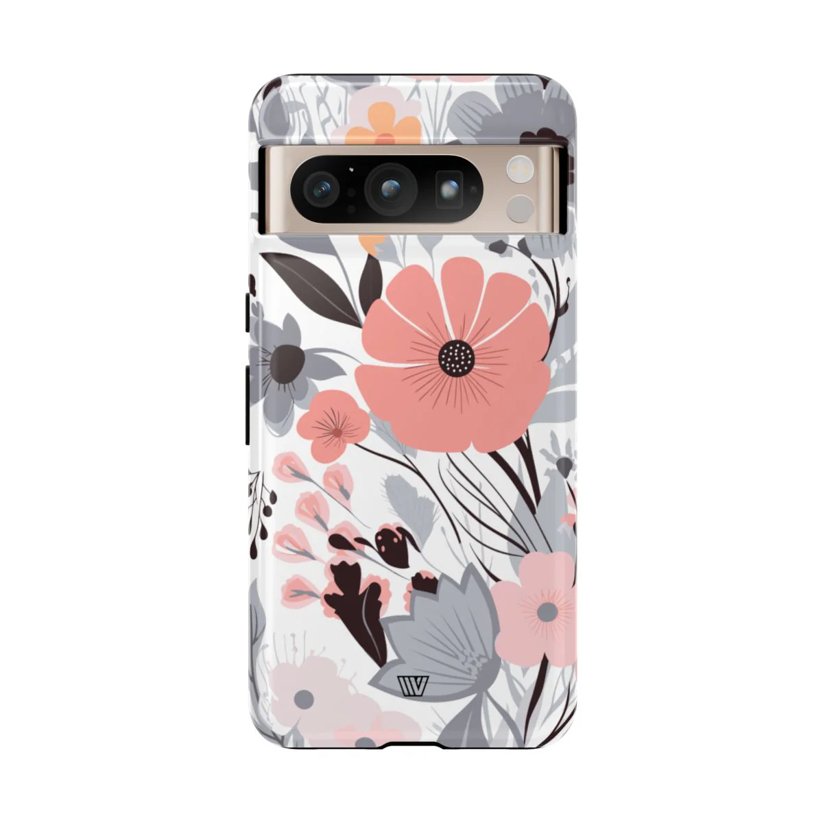 GRAY PASTEL FLOWERS | Tough Phone Case - Image 90