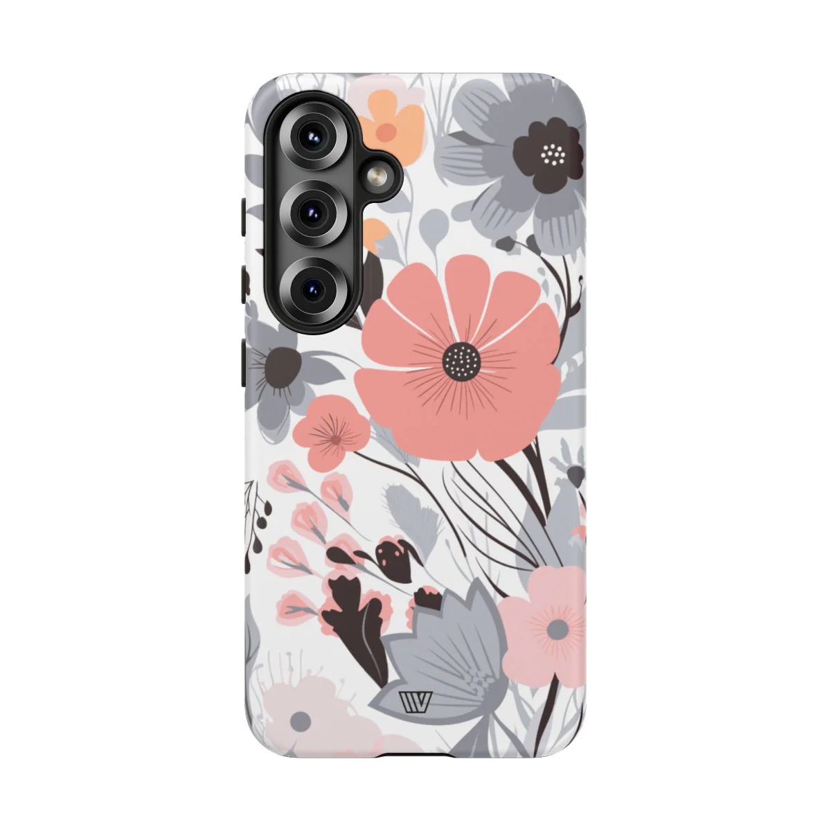 GRAY PASTEL FLOWERS | Tough Phone Case - Image 93