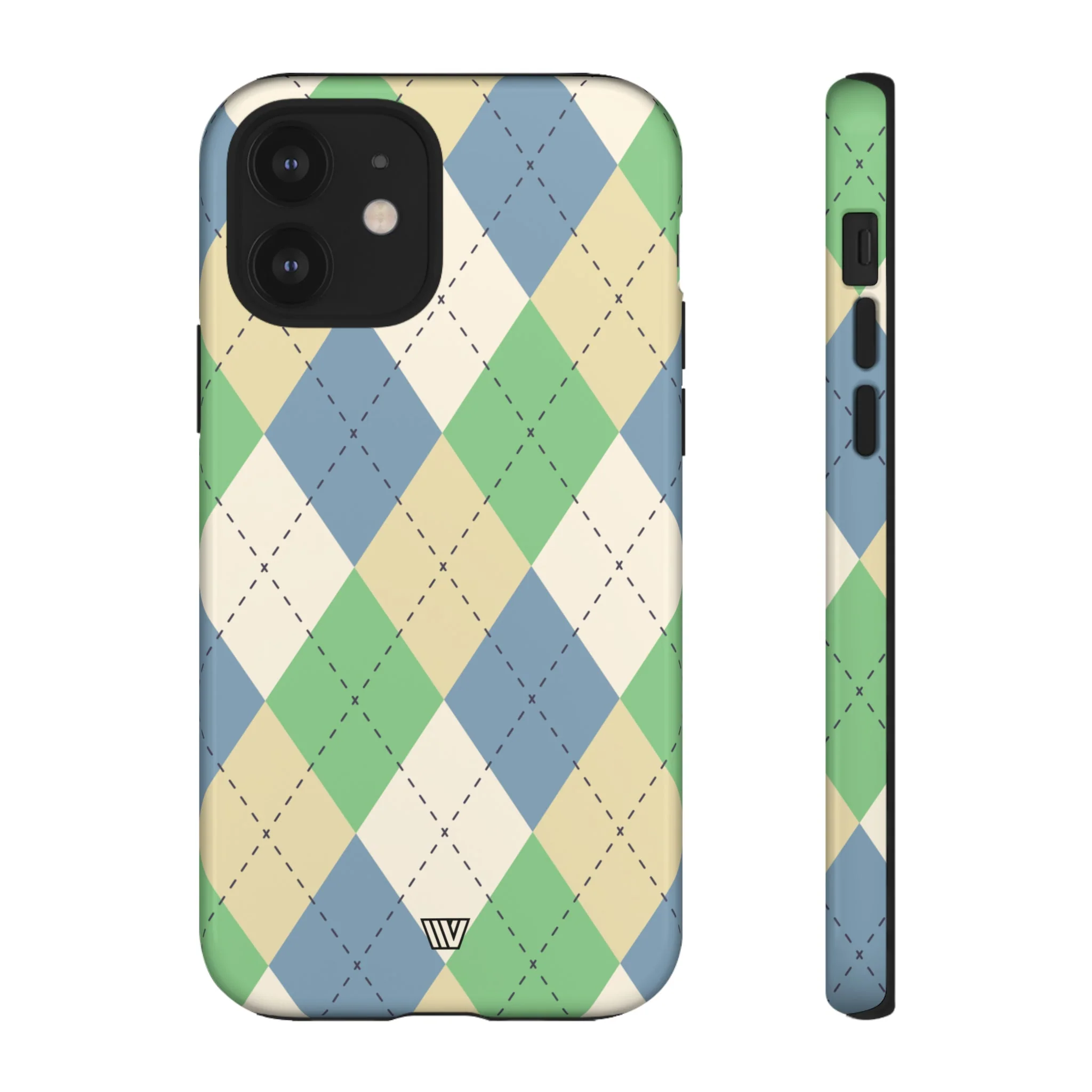 GREEN BLUE BEIGE ARGYLE | Tough Phone Case - Image 11
