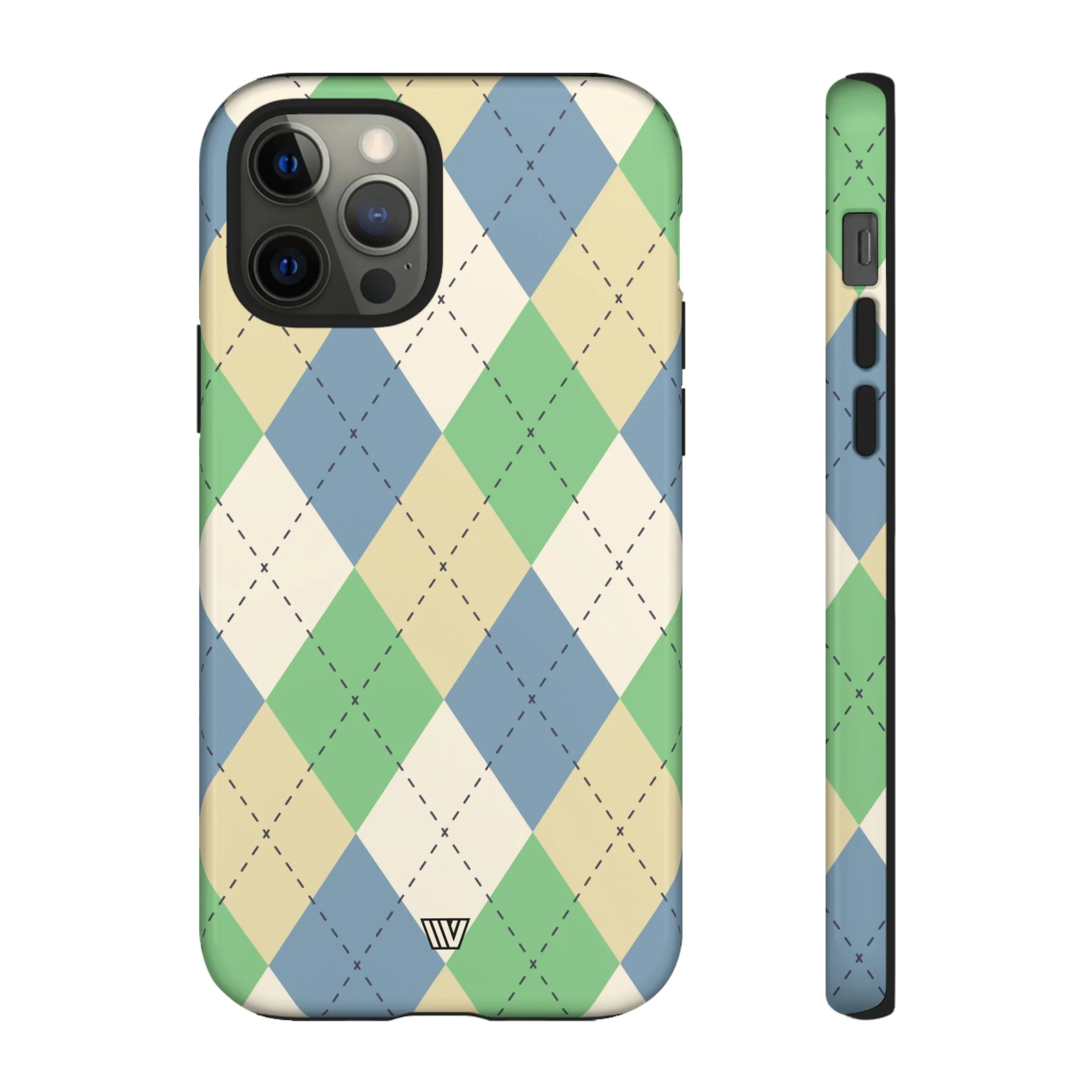 GREEN BLUE BEIGE ARGYLE | Tough Phone Case - Image 13