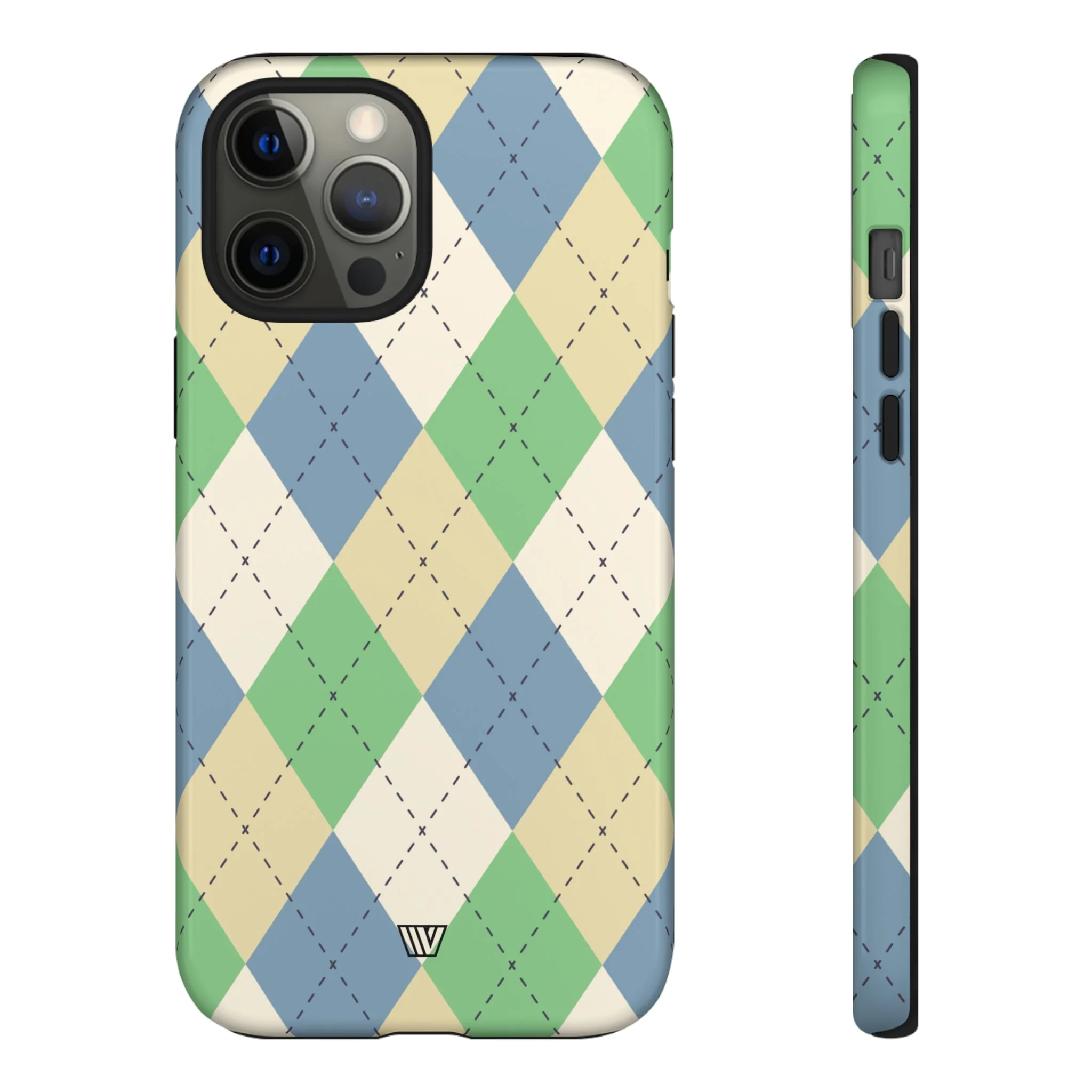 GREEN BLUE BEIGE ARGYLE | Tough Phone Case - Image 15