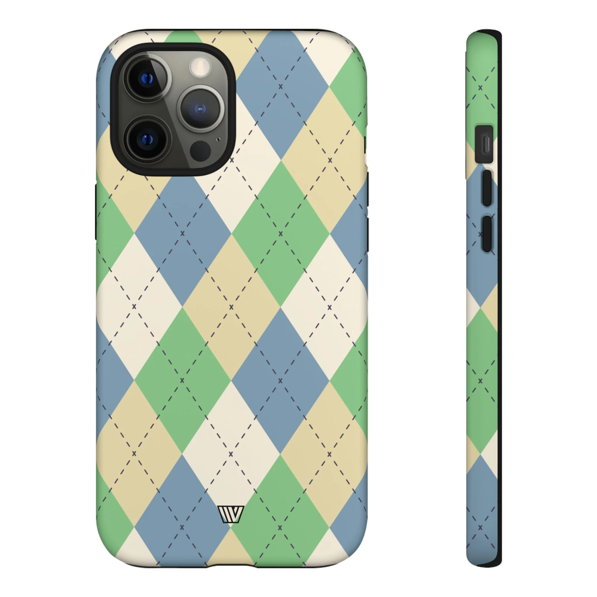 GREEN BLUE BEIGE ARGYLE | Tough Phone Case - Image 16