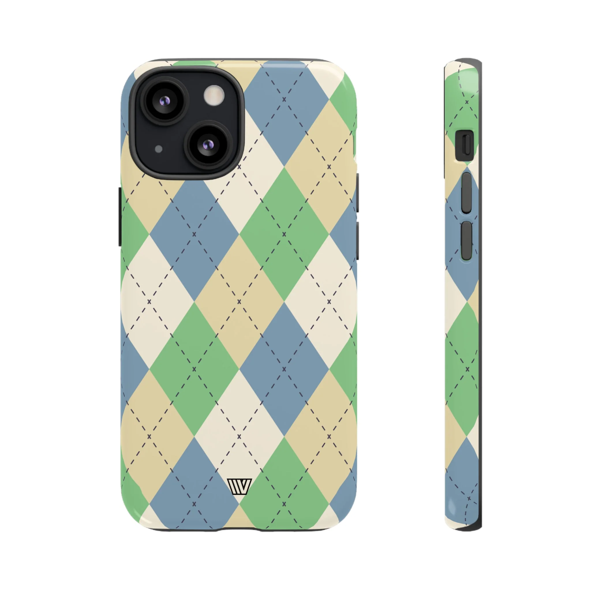 GREEN BLUE BEIGE ARGYLE | Tough Phone Case - Image 19