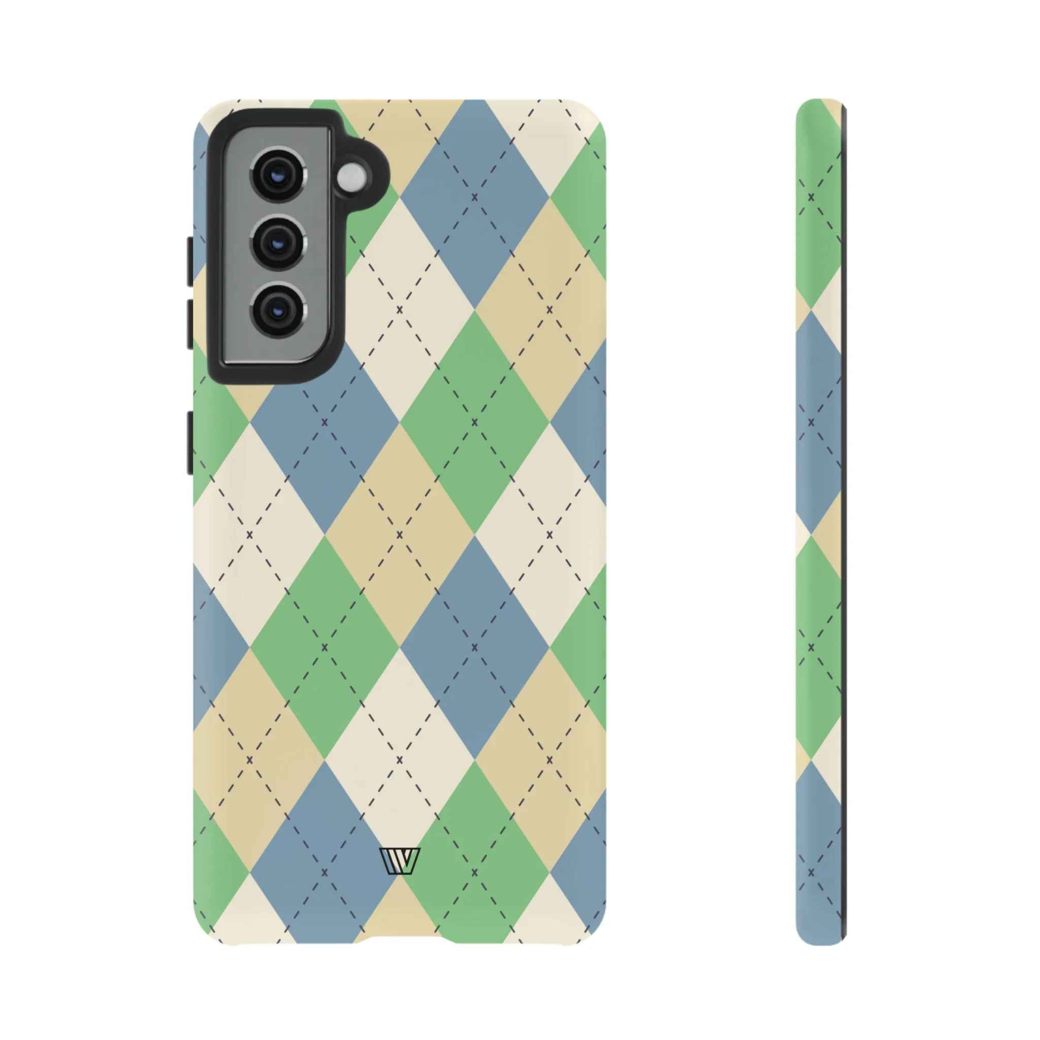 GREEN BLUE BEIGE ARGYLE | Tough Phone Case - Image 26