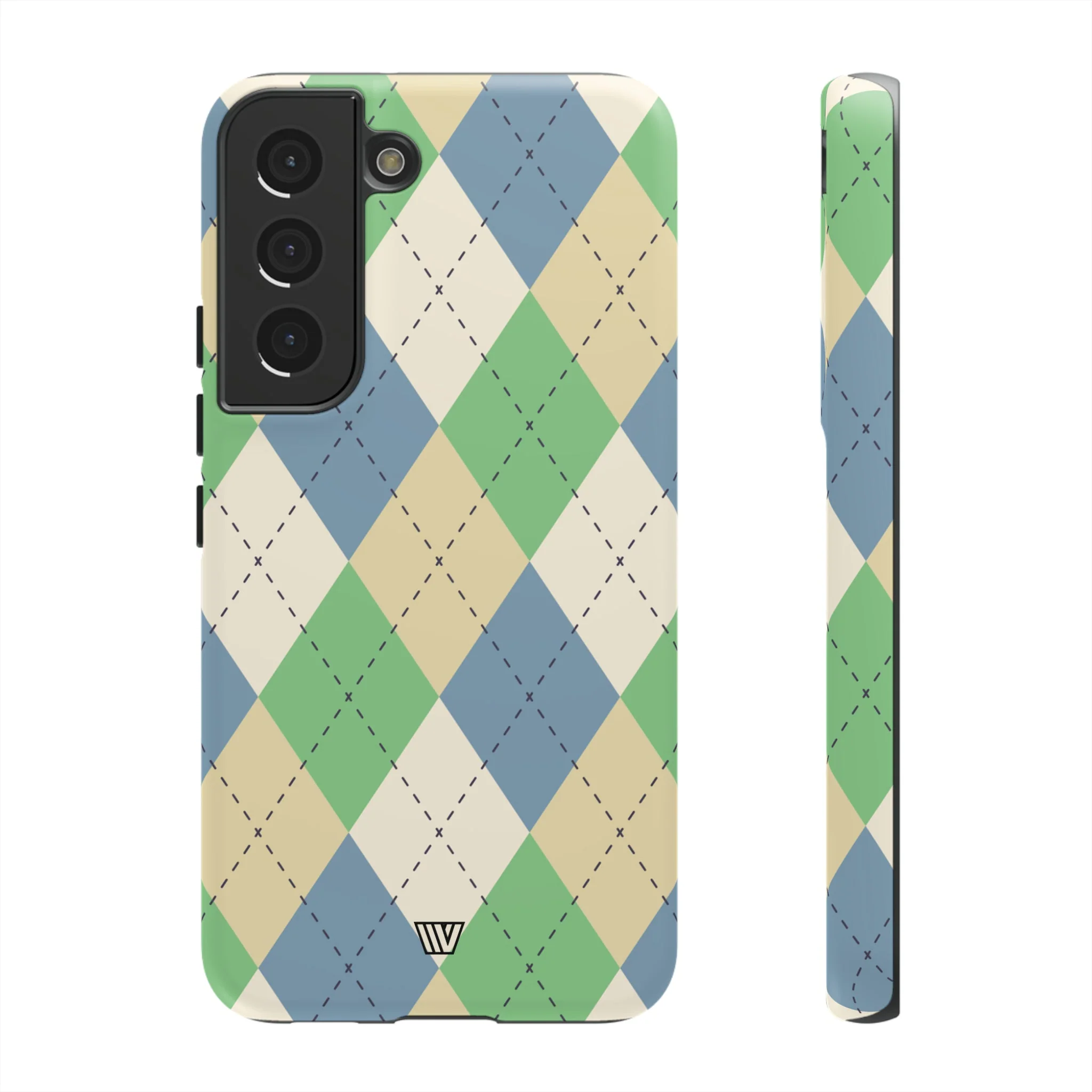 GREEN BLUE BEIGE ARGYLE | Tough Phone Case - Image 34
