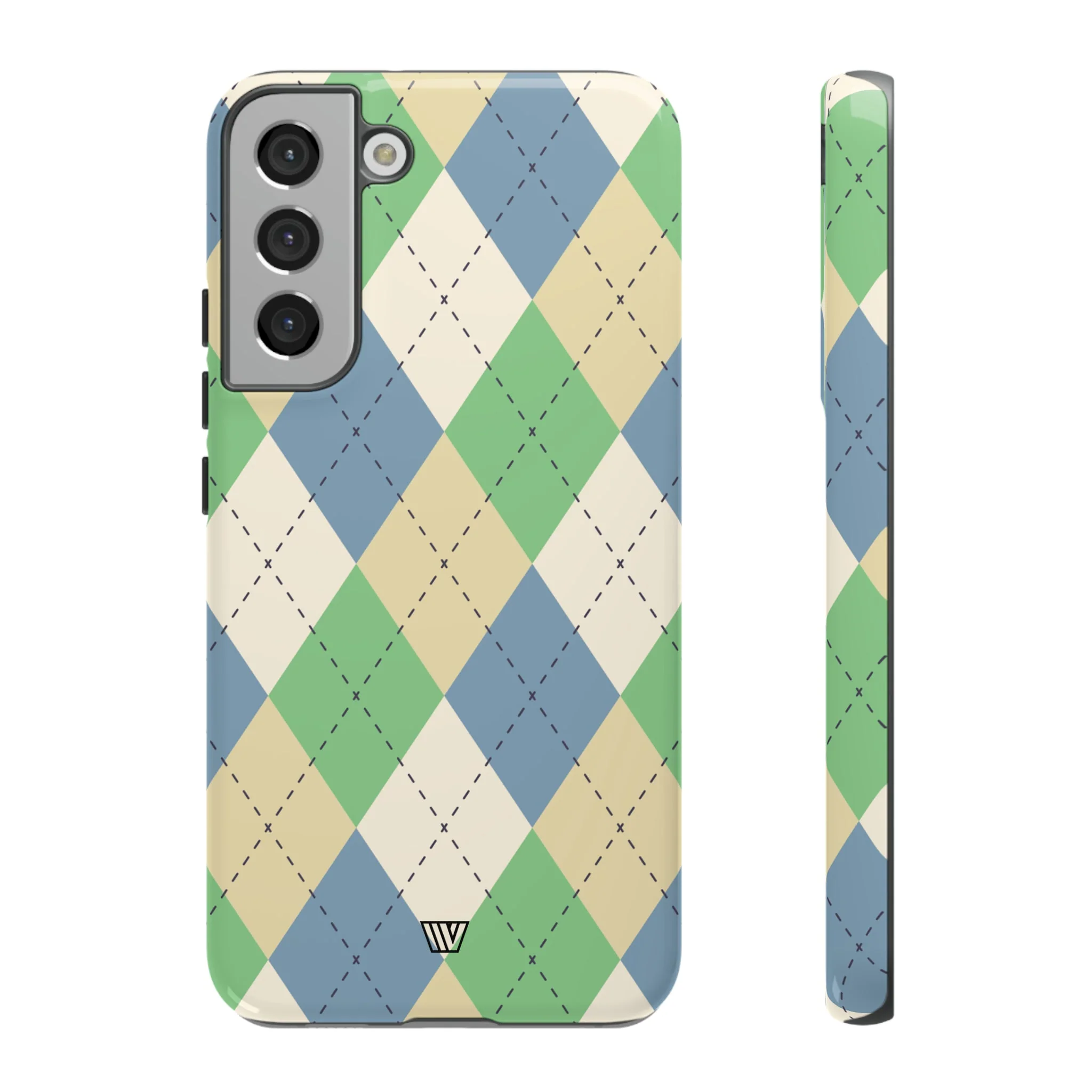 GREEN BLUE BEIGE ARGYLE | Tough Phone Case - Image 35