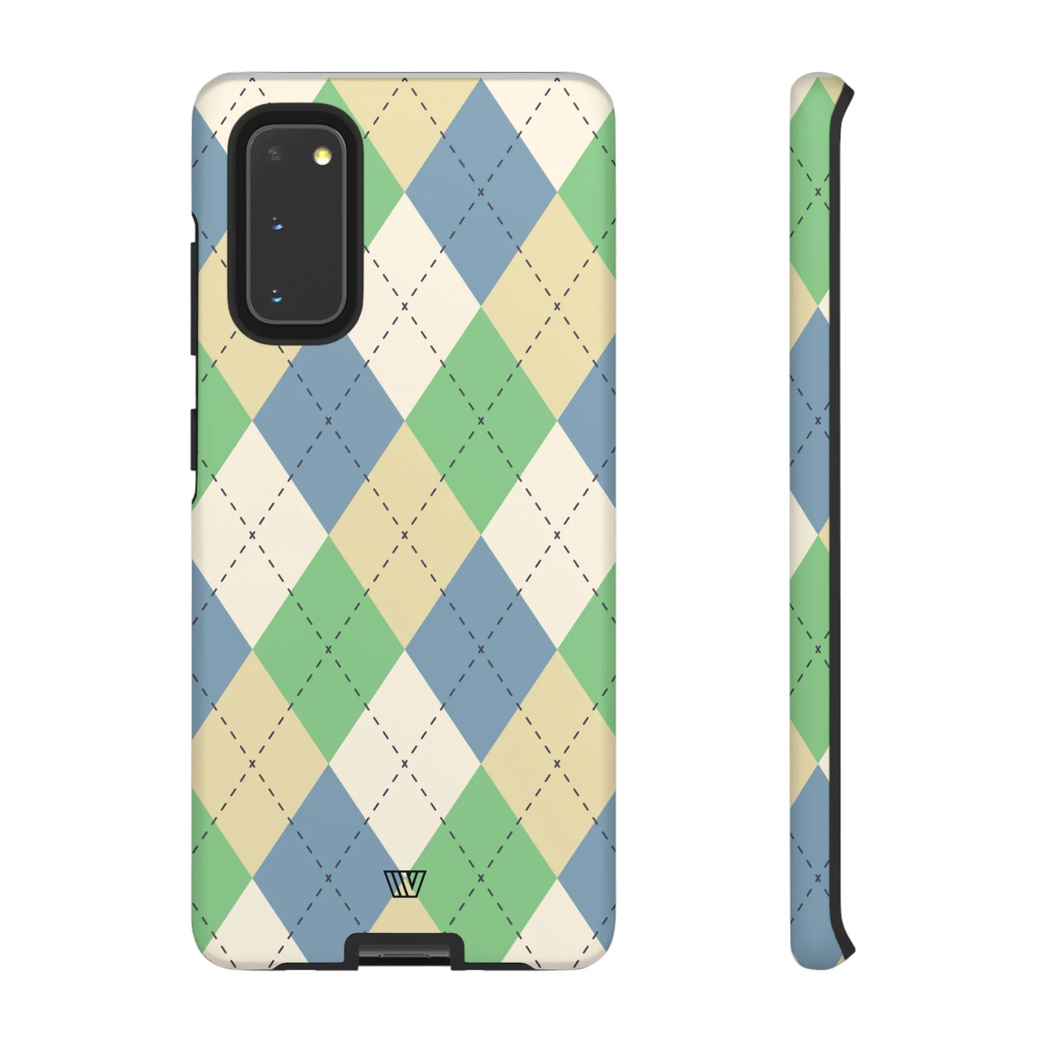 GREEN BLUE BEIGE ARGYLE | Tough Phone Case - Image 4