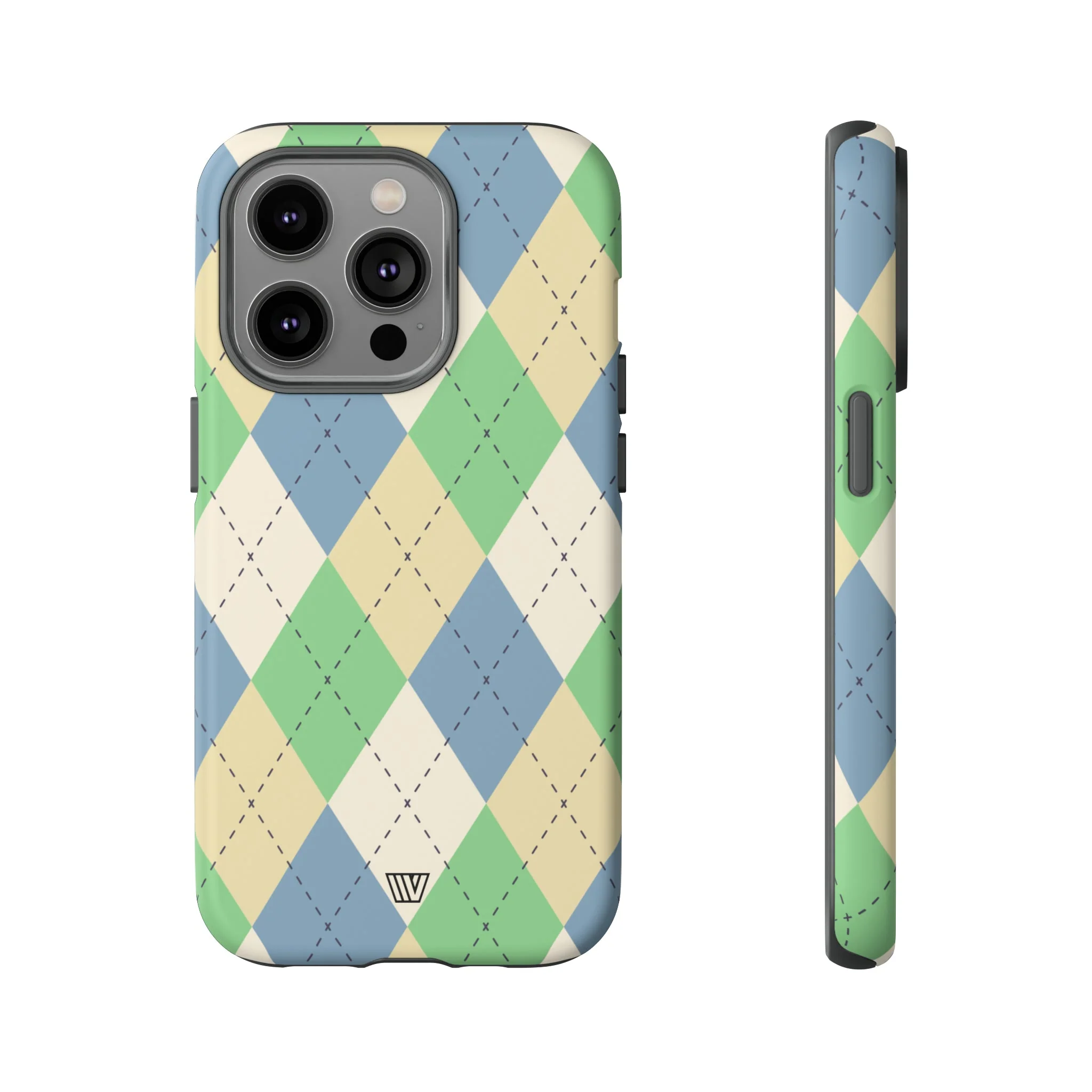 GREEN BLUE BEIGE ARGYLE | Tough Phone Case - Image 42