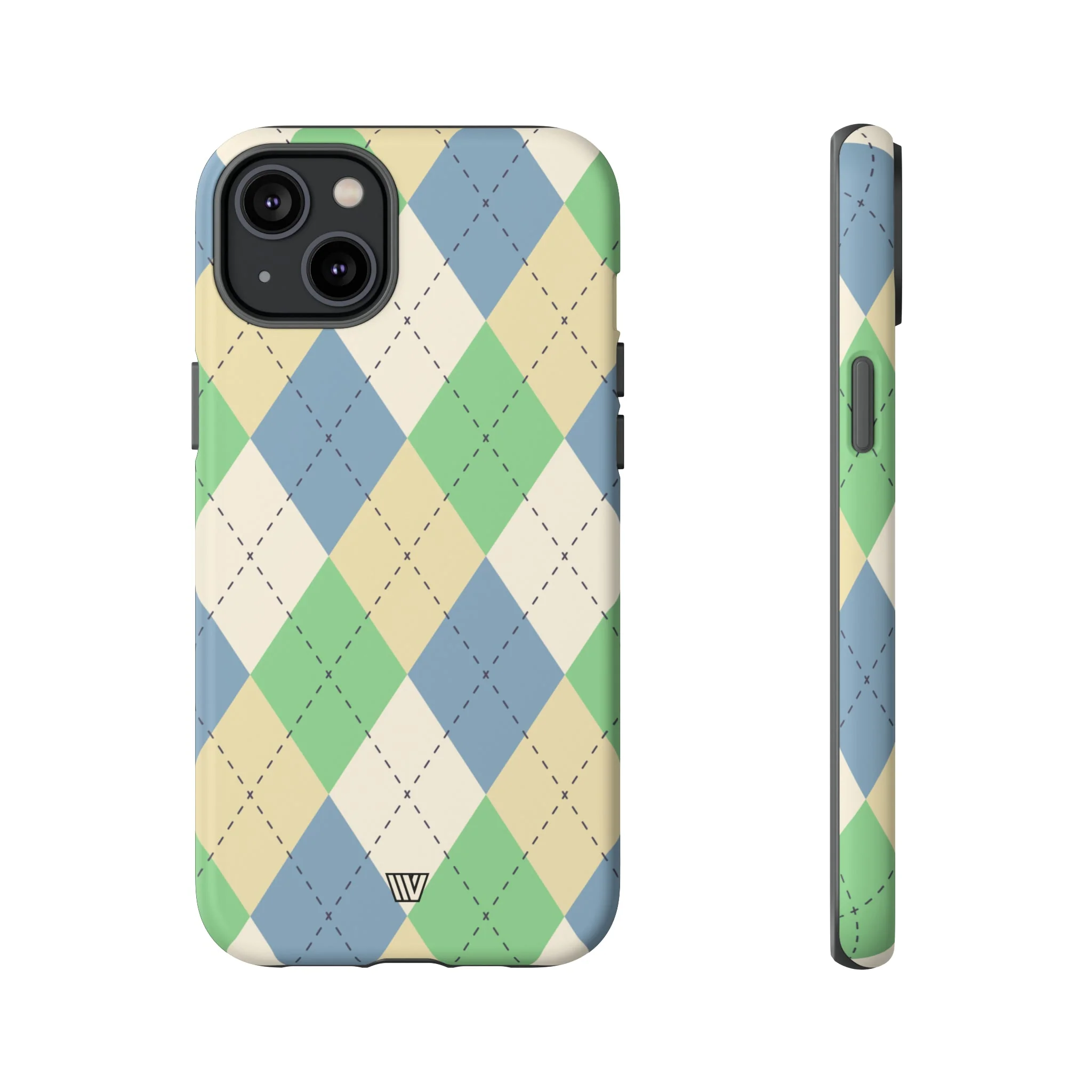 GREEN BLUE BEIGE ARGYLE | Tough Phone Case - Image 44