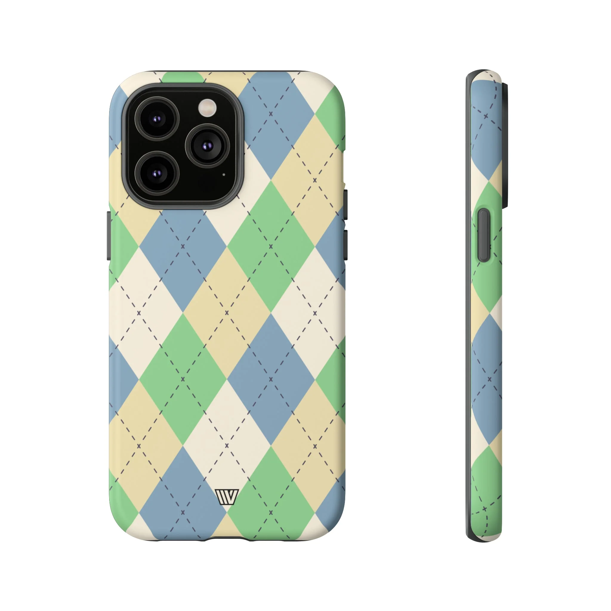 GREEN BLUE BEIGE ARGYLE | Tough Phone Case - Image 46