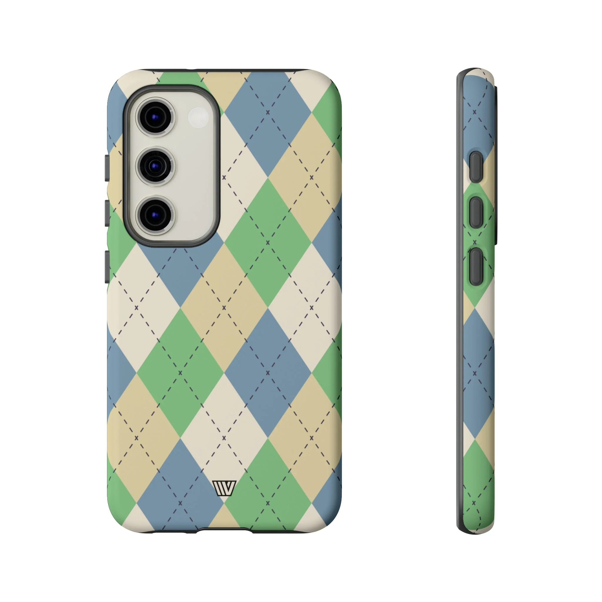 GREEN BLUE BEIGE ARGYLE | Tough Phone Case - Image 48
