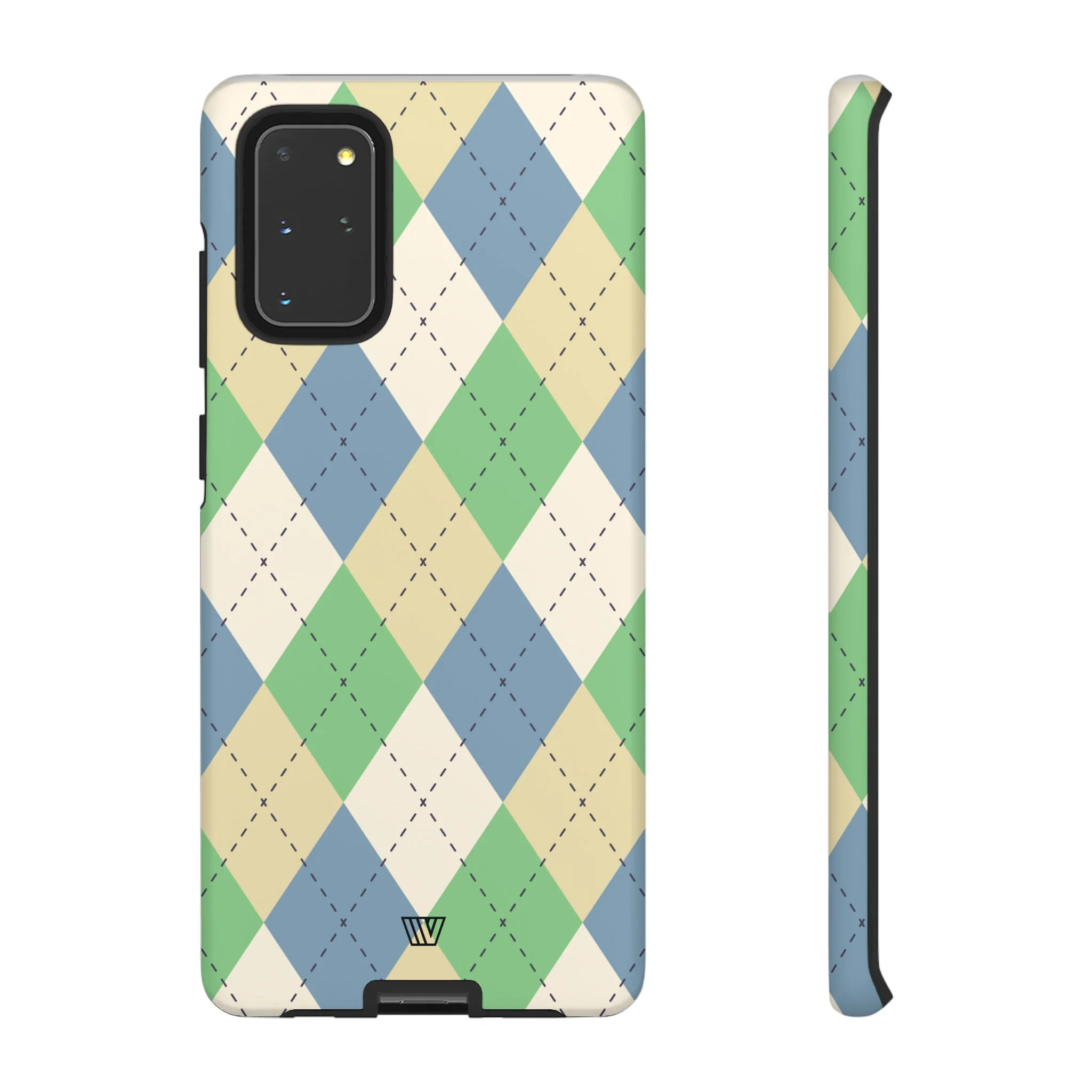 GREEN BLUE BEIGE ARGYLE | Tough Phone Case - Image 8