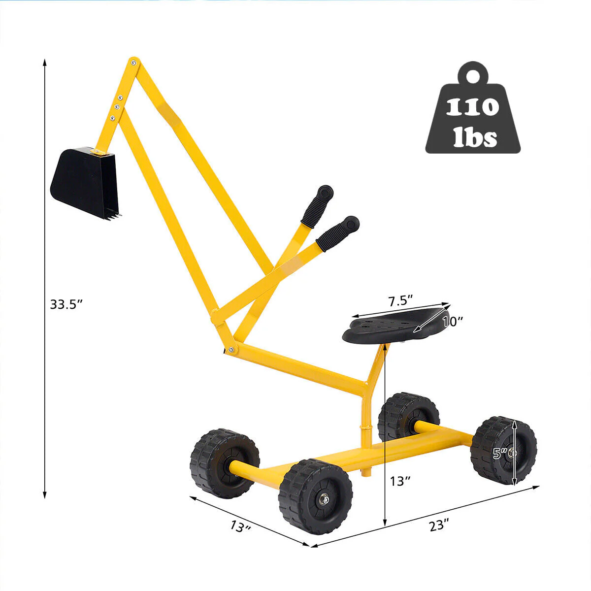 Heavy Duty Steel Frame Kid Ride-on Sand Digger - Image 5