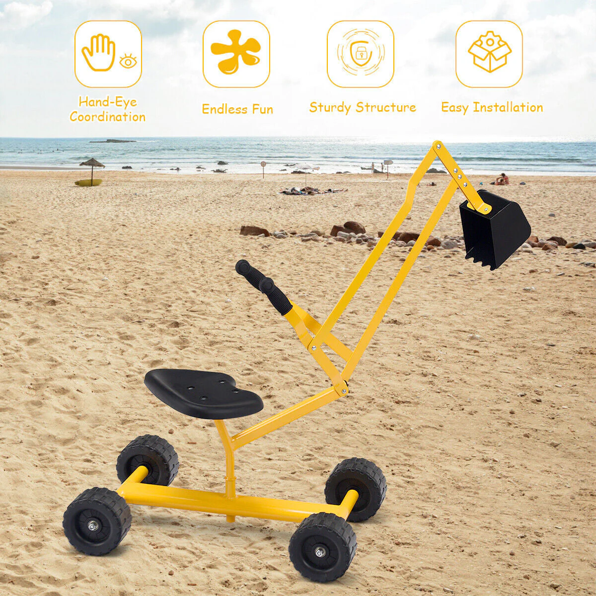 Heavy Duty Steel Frame Kid Ride-on Sand Digger - Image 6