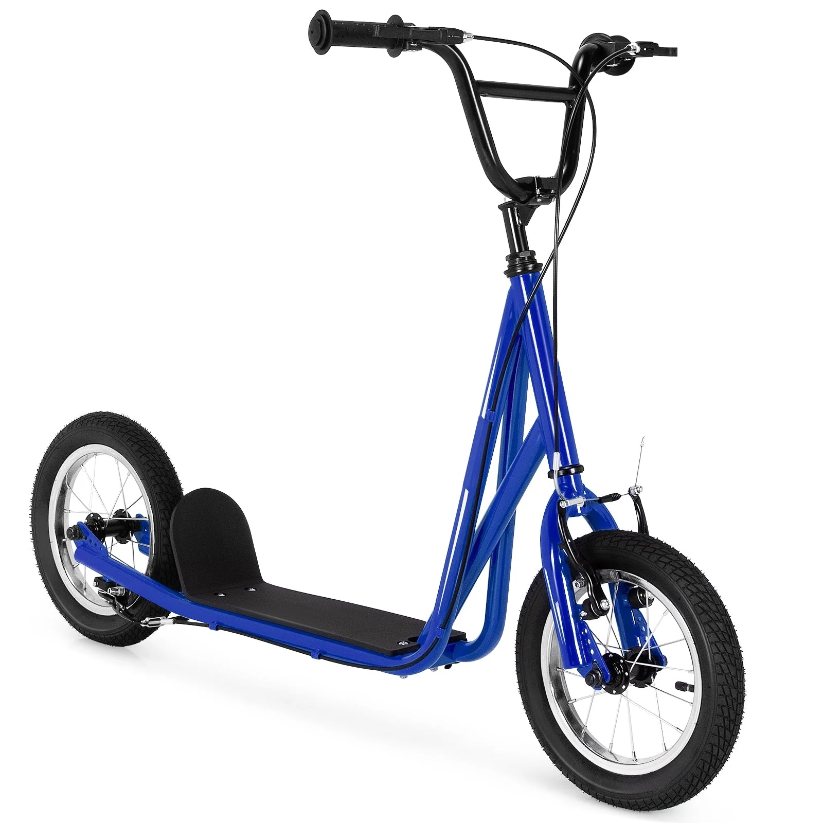 Height Adjustable Kid Kick Scooter with 12 Inch Air Filled Wheel-Navy - Image 3