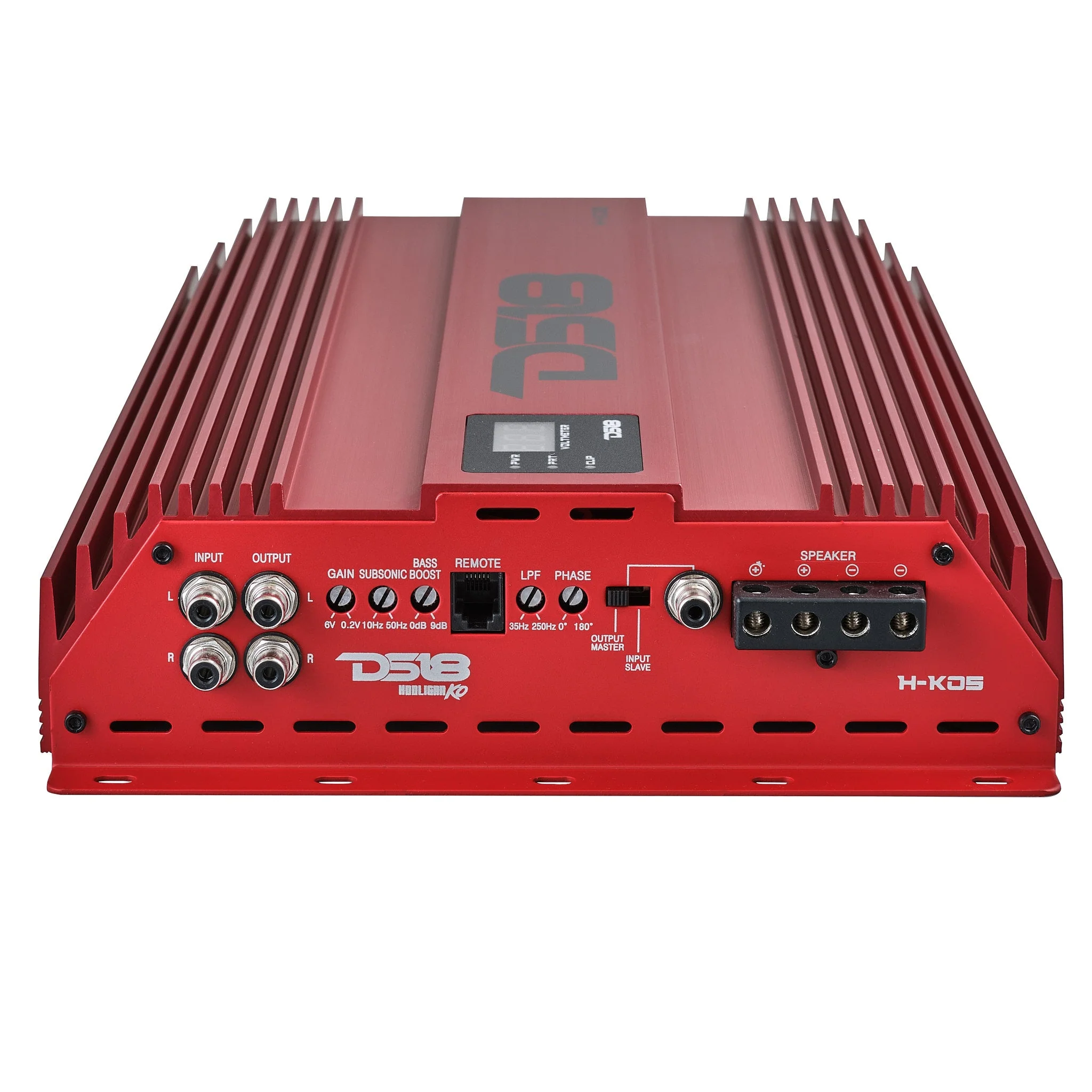 HOOLIGAN KO 1-Channel Amplifier with Voltmeter 5000 Watts Rms @ 1-Ohm Made In Korea Red - Image 3