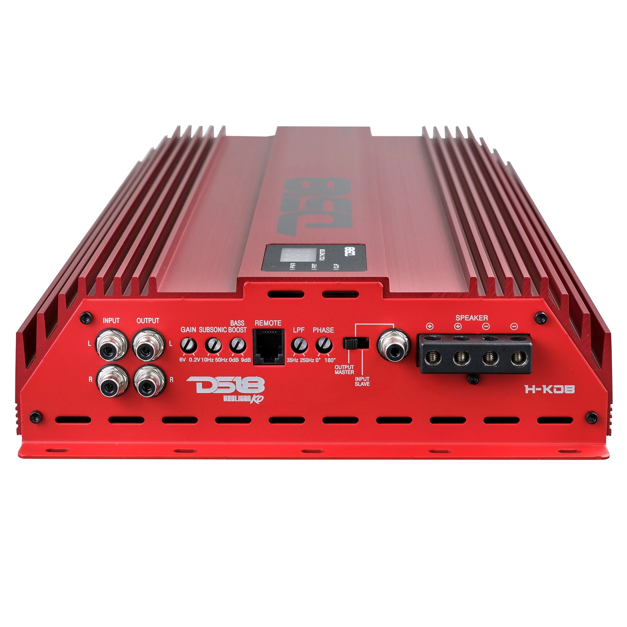 HOOLIGAN KO 1-Channel Amplifier with Voltmeter 8000 Watts Rms @ 1-Ohm Made In Korea Red - Image 3