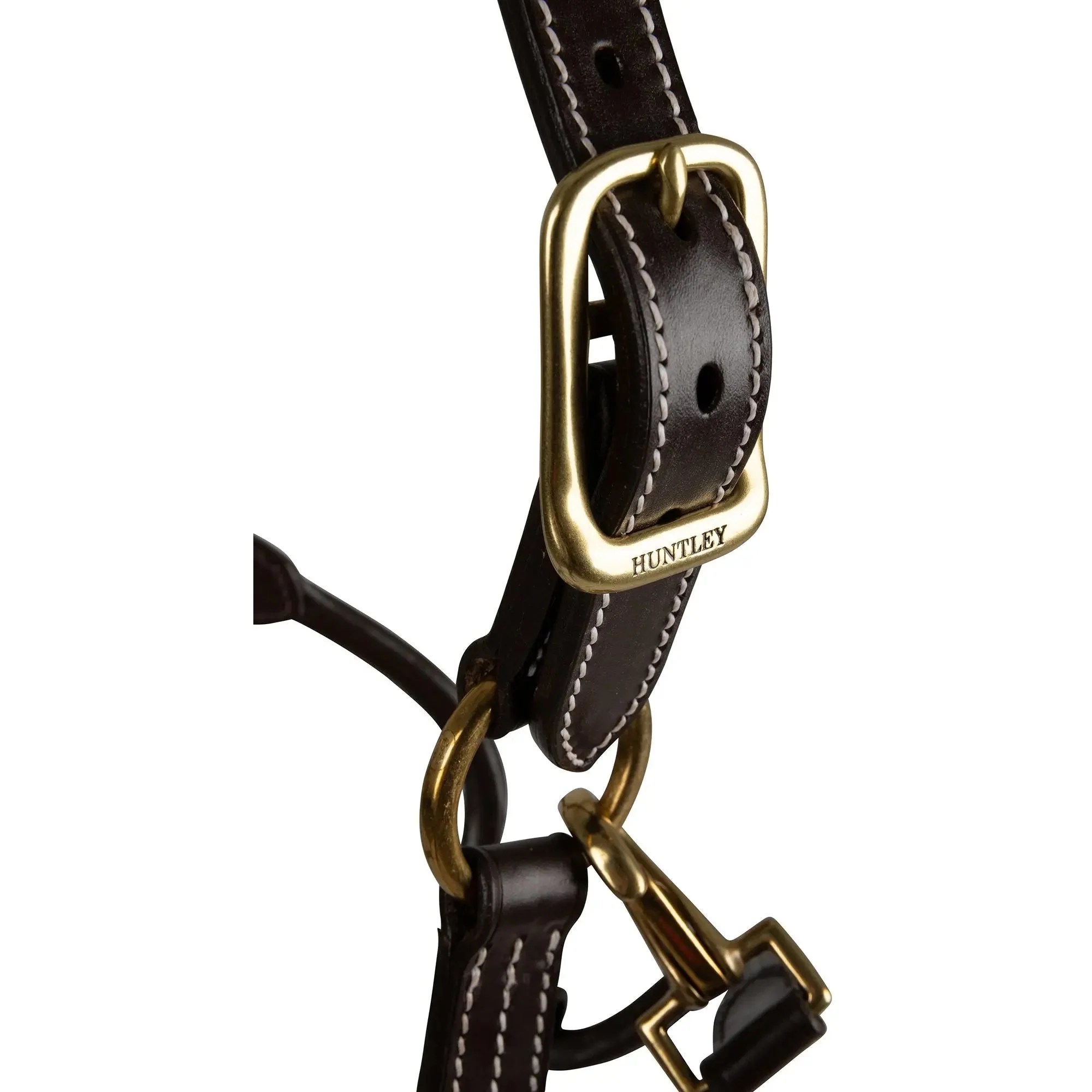 Huntley Equestrian Fancy Stitched Premium Leather Padded Halter - Image 5