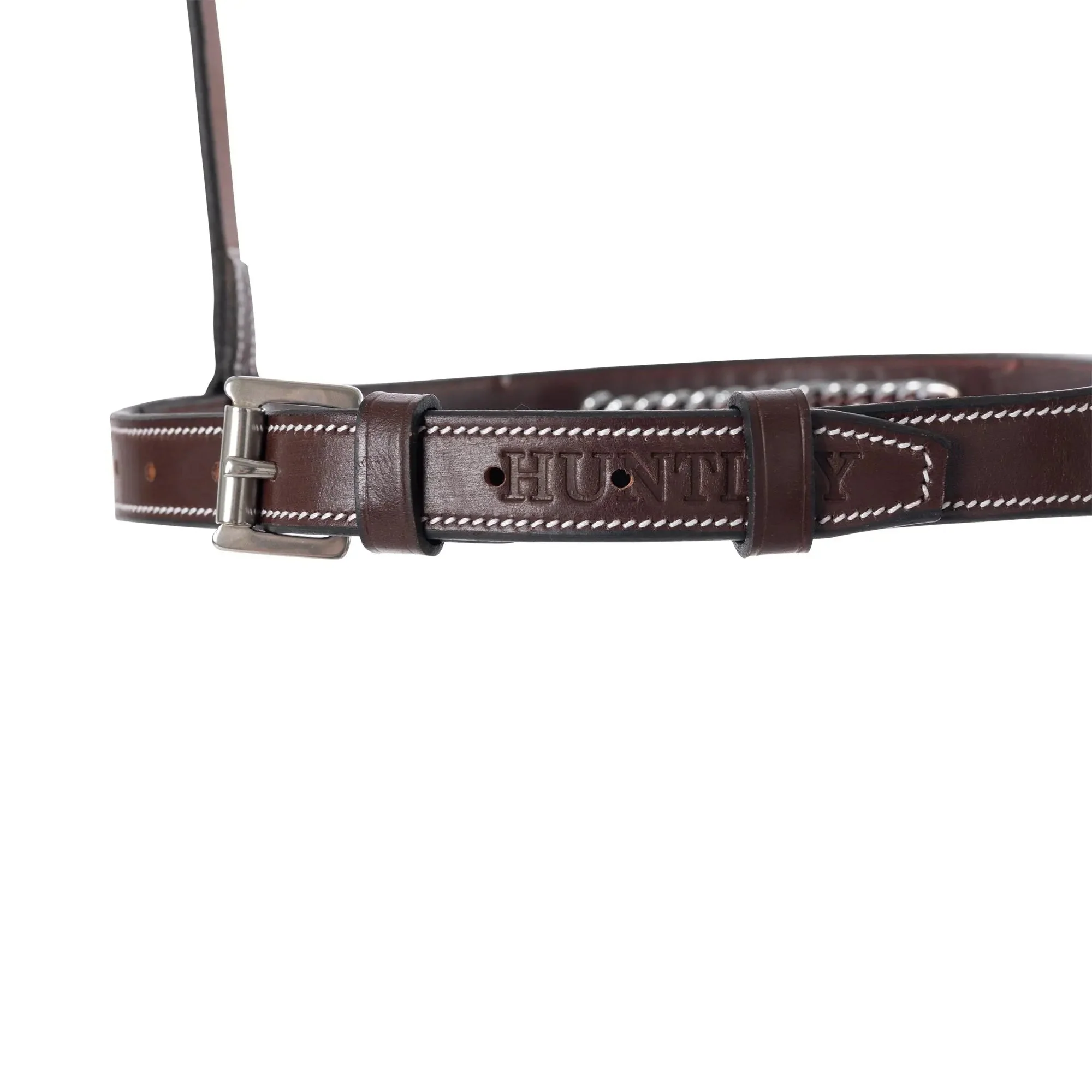 Huntley Equestrian Fancy Stitched Raised Chain Noseband - Image 3