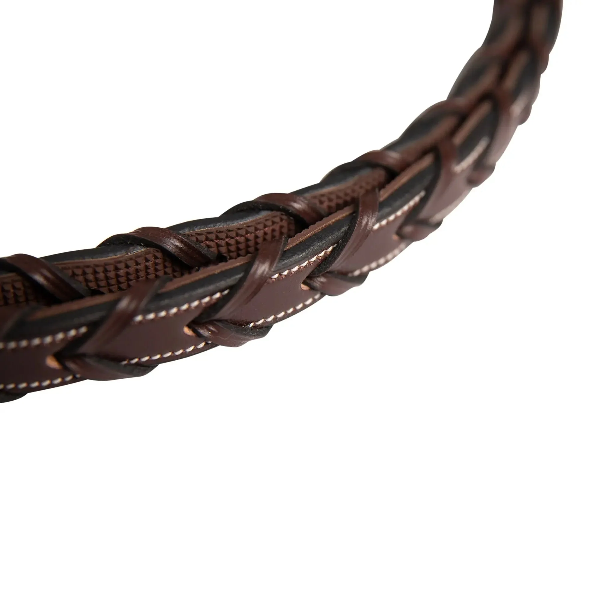 Huntley Equestrian Fancy Stitched Rubber Lined Laced Reins, Size Full - Image 8