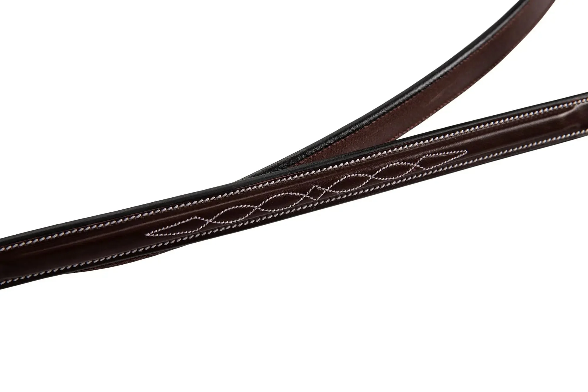 Huntley Equestrian Fancy Stitched Rubber Reins, 5/8" Inch Width - Image 2