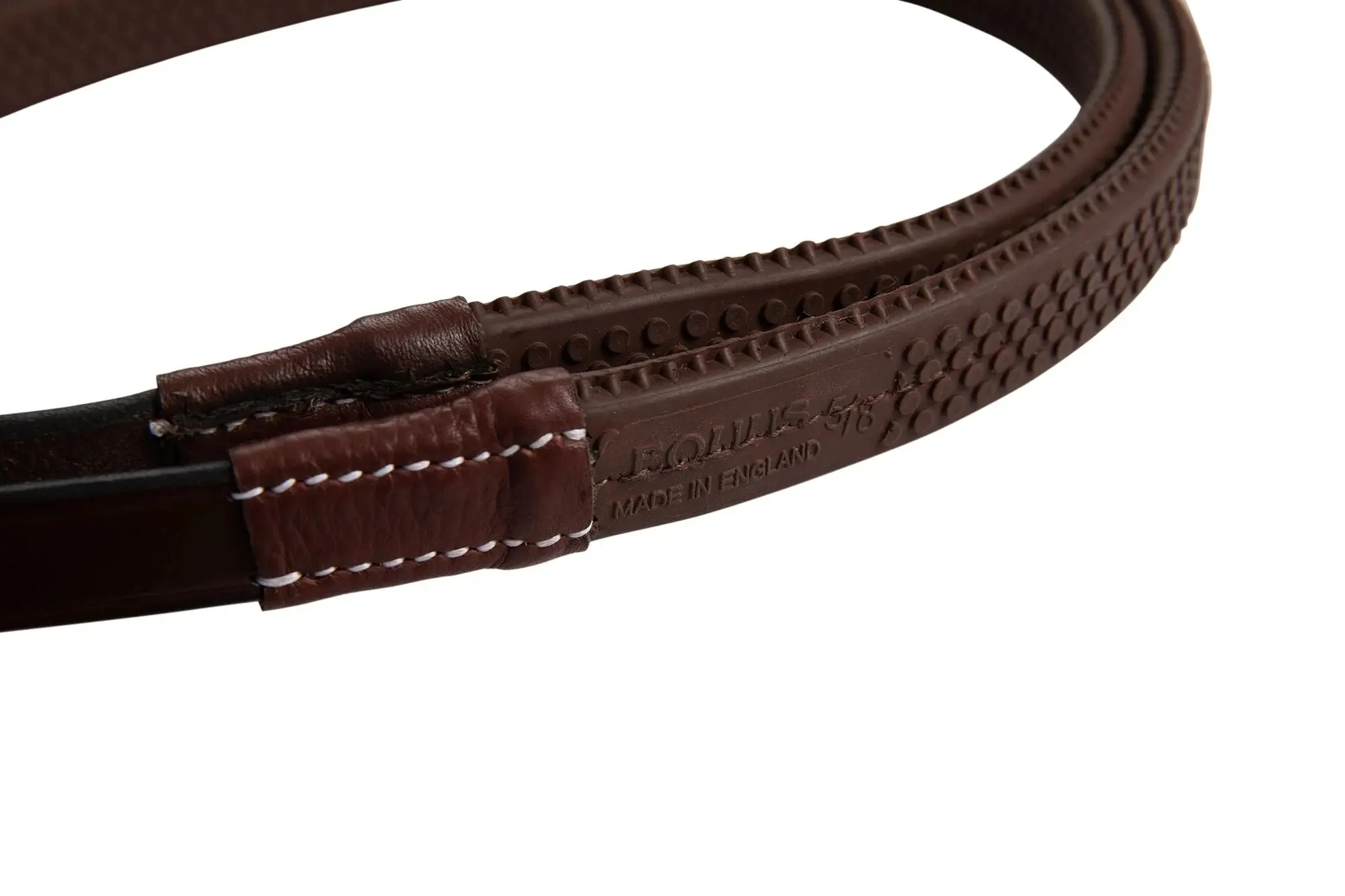 Huntley Equestrian Fancy Stitched Rubber Reins, 5/8" Inch Width - Image 3