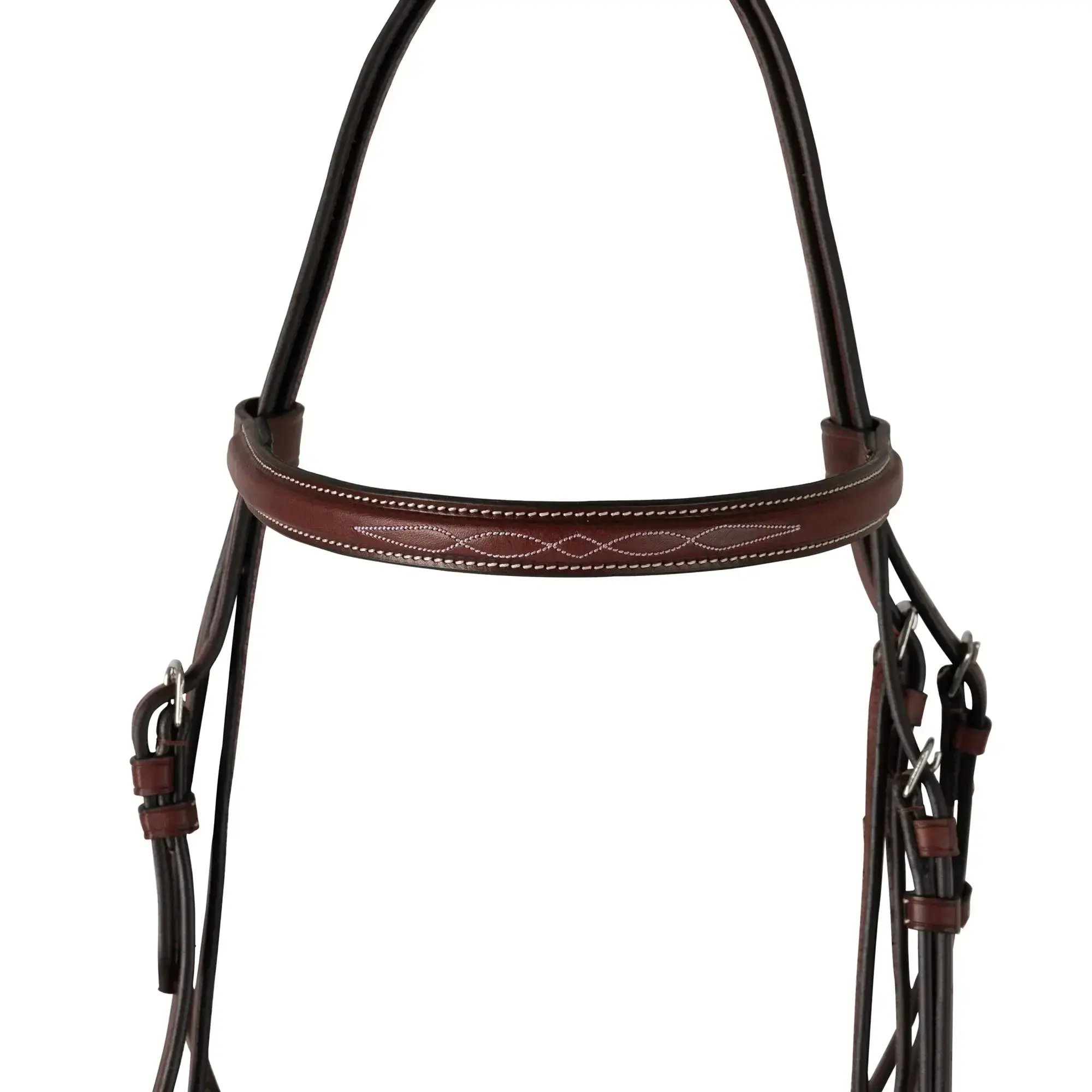 Huntley Equestrian Fancy Stitched Schooling Hunter Bridle with Reins - Image 3