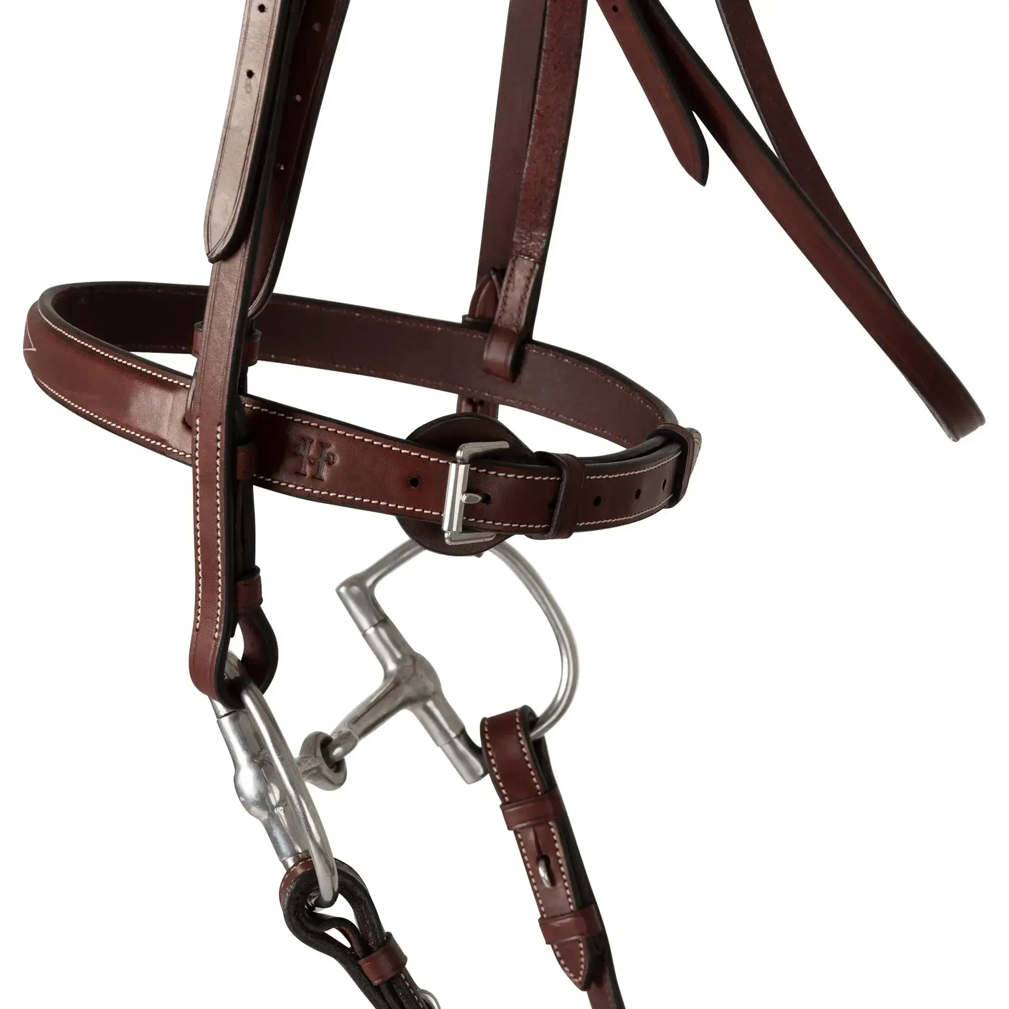 Huntley Equestrian Fancy Stitched Schooling Hunter Bridle with Reins - Image 5