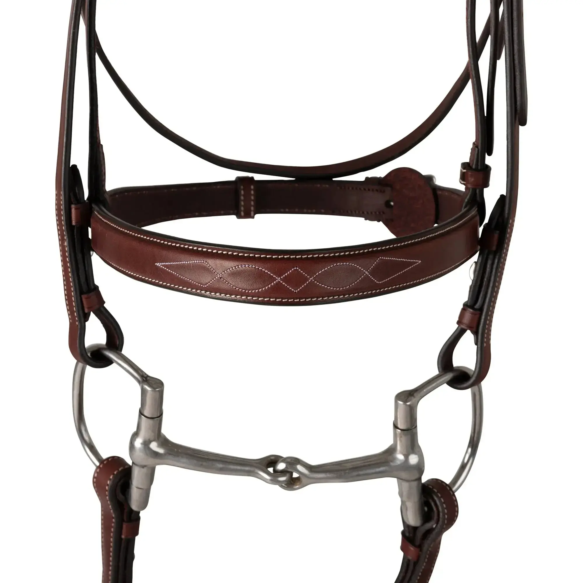 Huntley Equestrian Fancy Stitched Schooling Hunter Bridle with Reins - Image 6