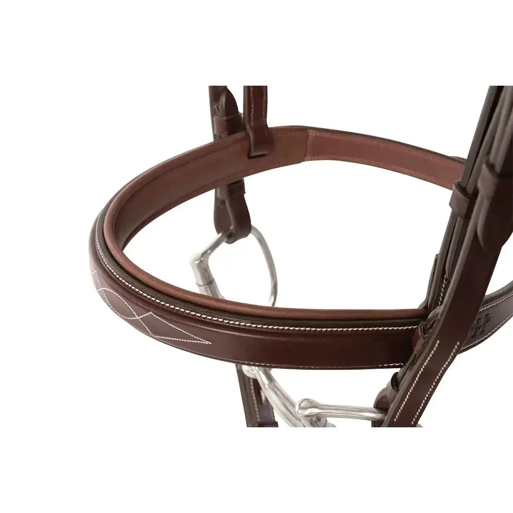 Huntley Equestrian Fancy Stitched Sedgwick Leather Padded Bridle with Reins - Image 2