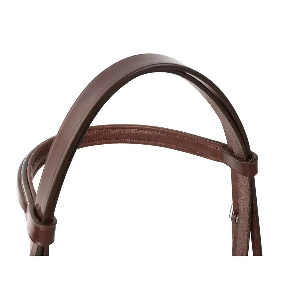 Huntley Equestrian Fancy Stitched Sedgwick Leather Padded Bridle with Reins - Image 4