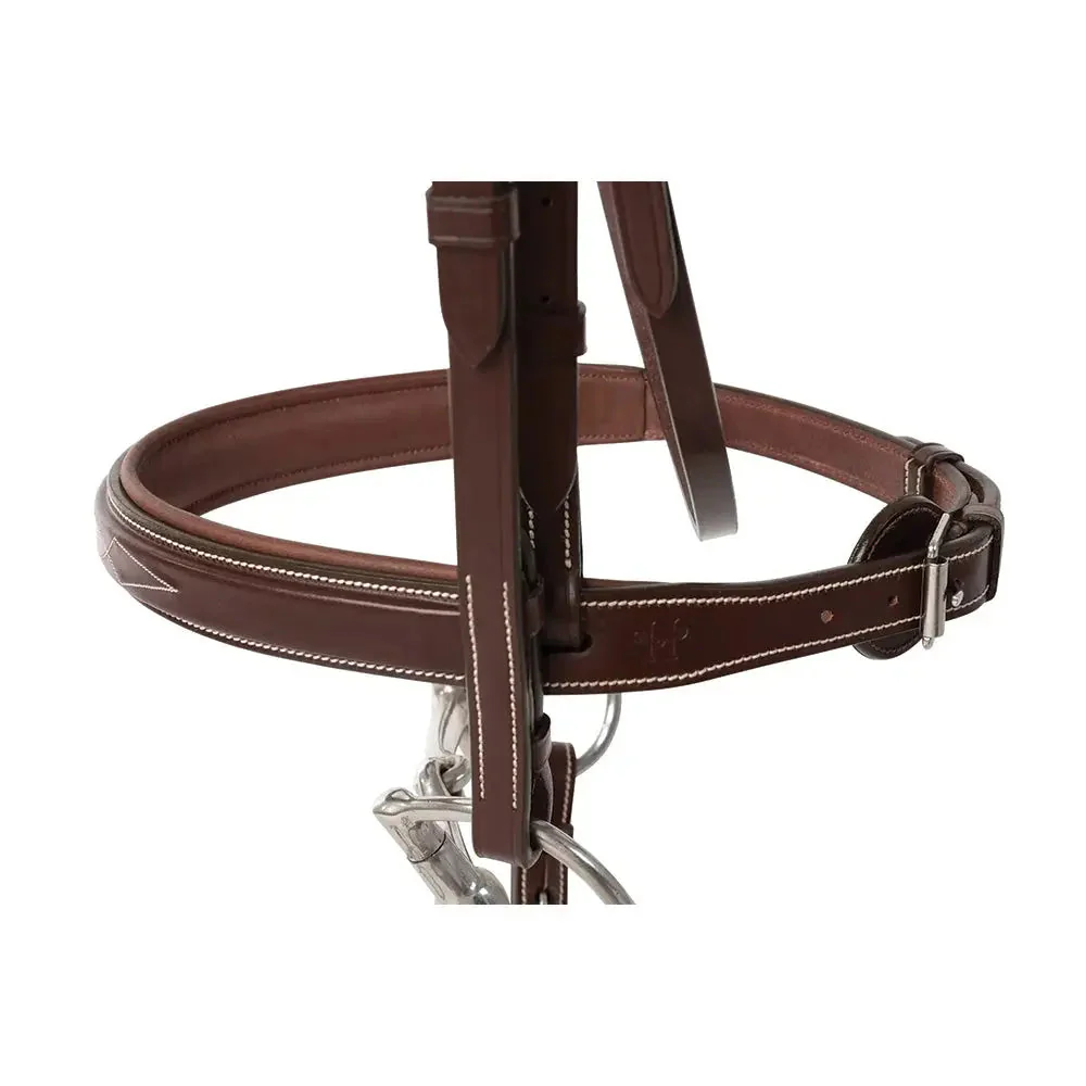 Huntley Equestrian Fancy Stitched Sedgwick Leather Padded Bridle with Reins - Image 5
