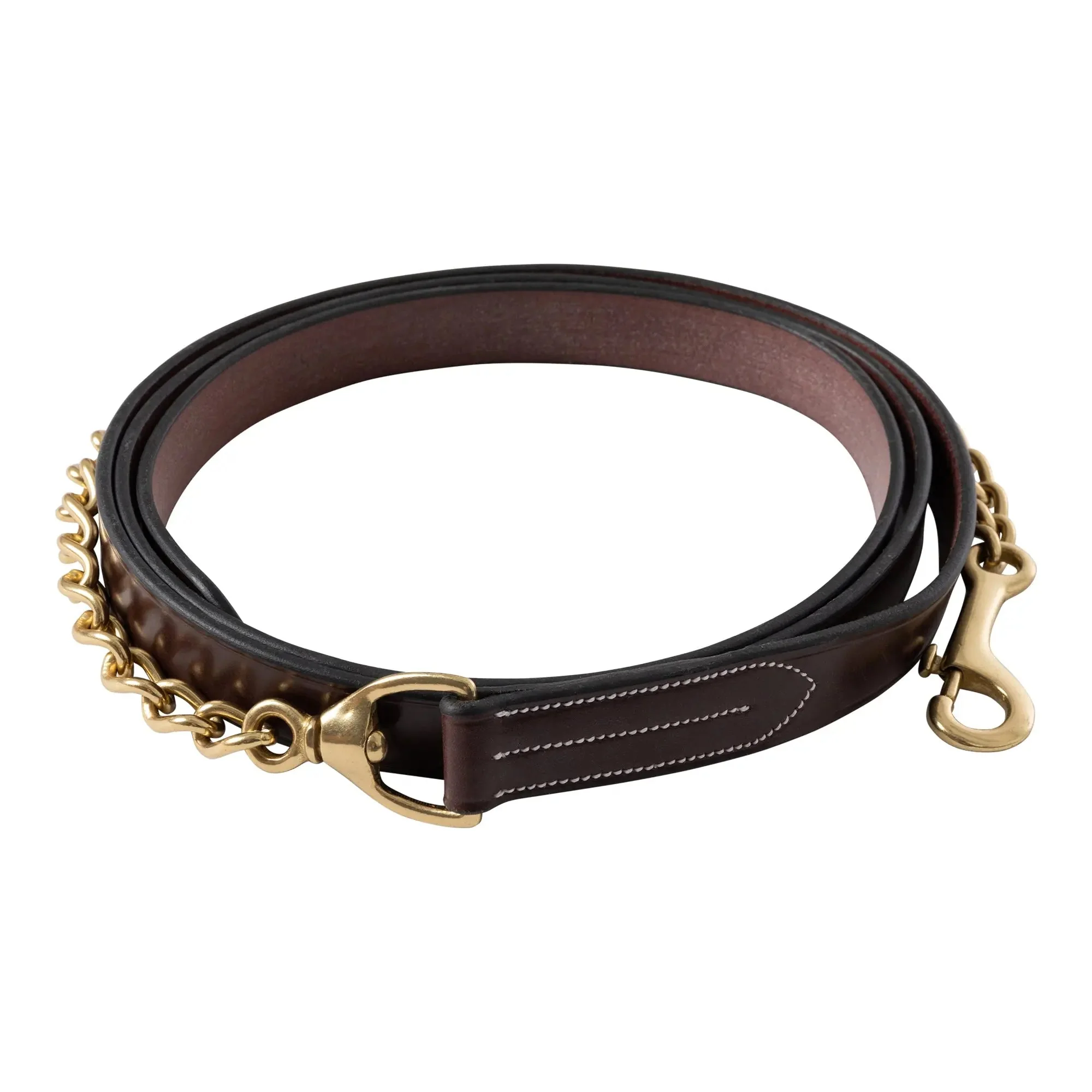 Huntley Equestrian Leather Lead with Brass Chain - Image 12