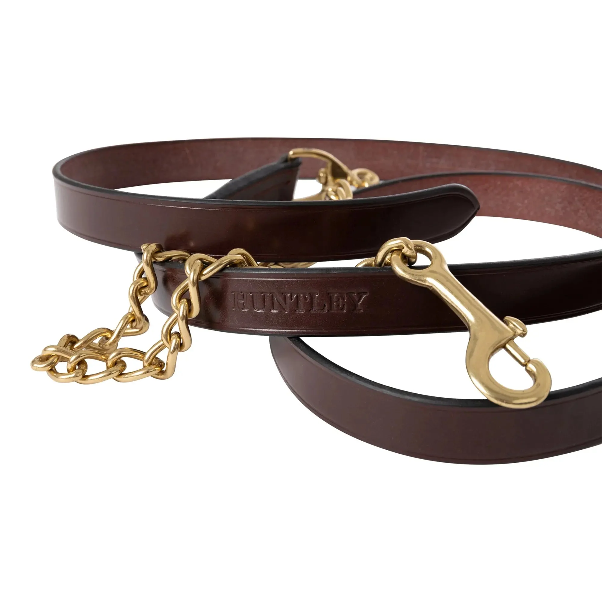 Huntley Equestrian Leather Lead with Brass Chain - Image 15