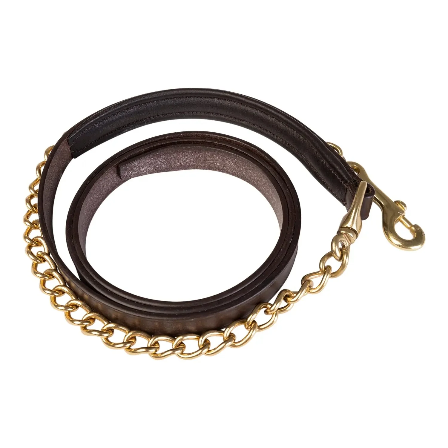 Huntley Equestrian Leather Lead with Brass Chain - Image 7